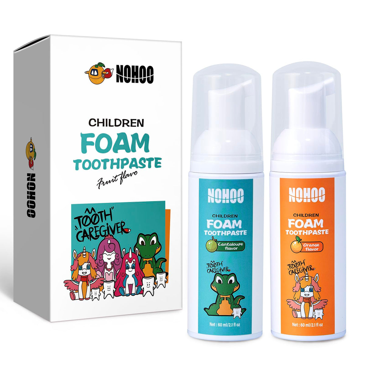 NOHOO Kids Foam Toothpaste Orange & Cantaloupe bottle