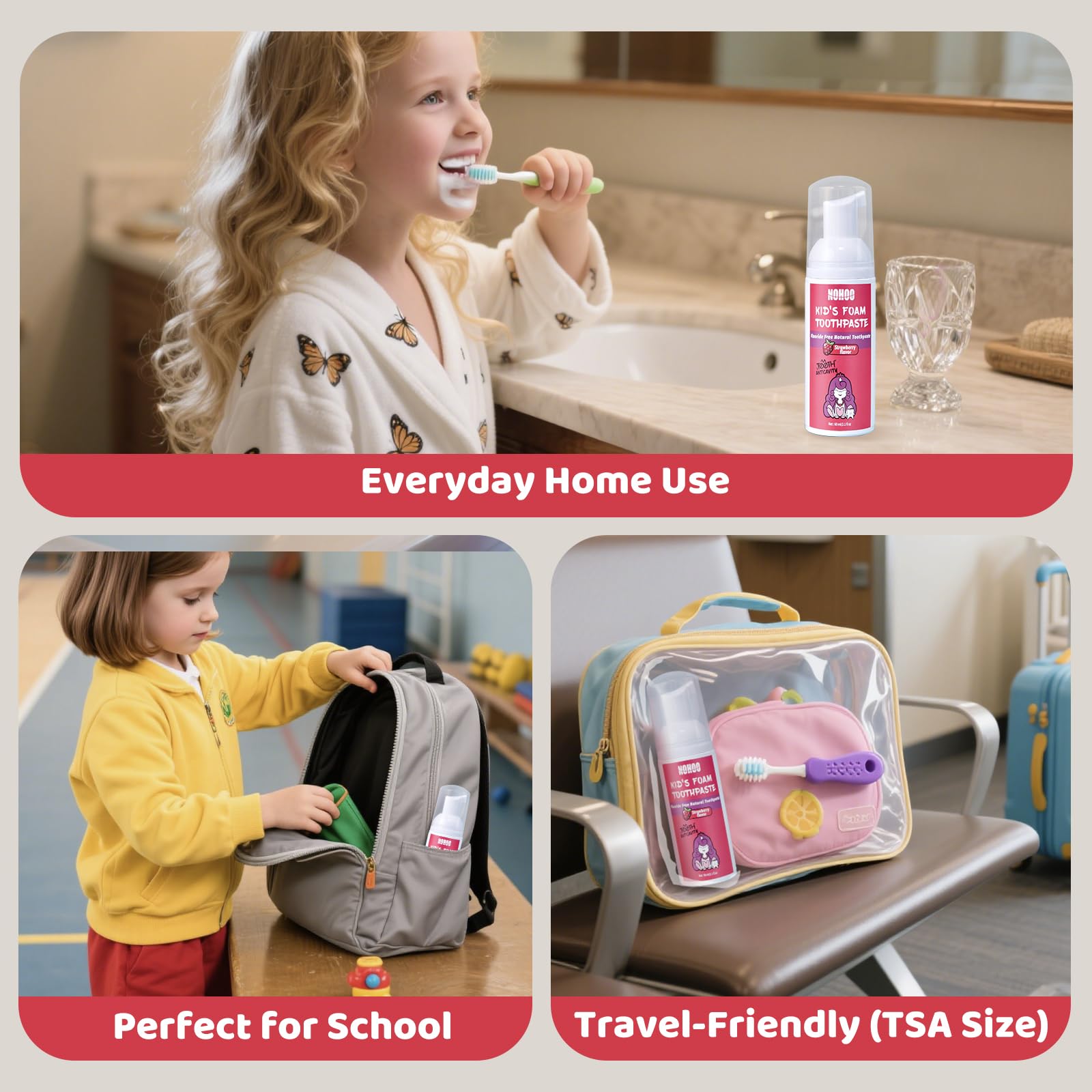 Natural fruit extracts and gentle cleansers in NOHOO toothpaste