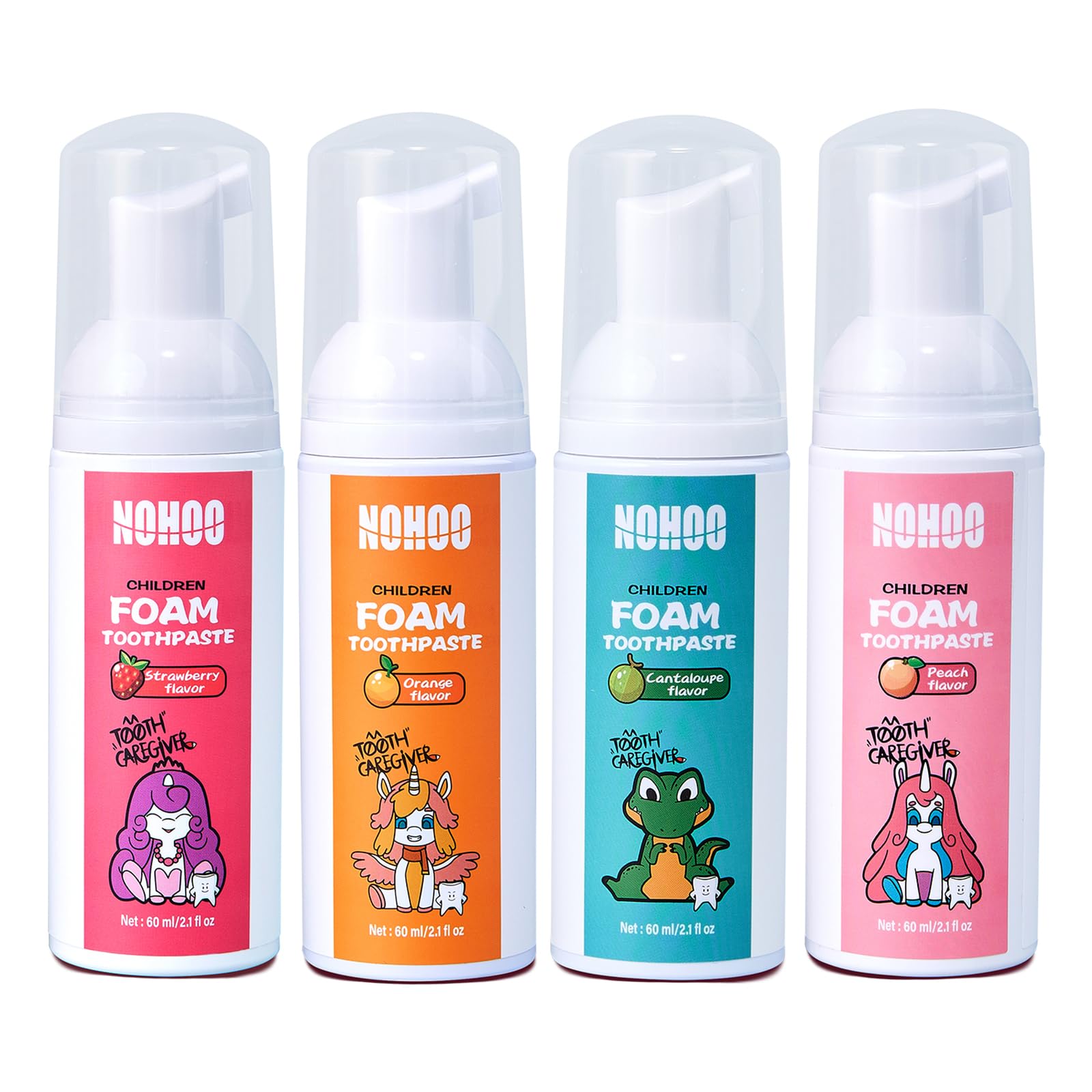 NOHOO fluoride-free foam toothpaste for kids – strawberry flavour