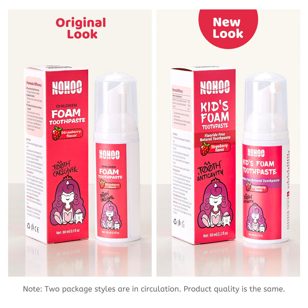 NOHOO fluoride-free foam toothpaste for kids – orange flavour