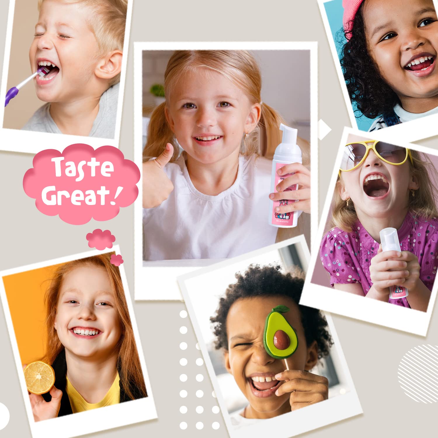 Peach and cantaloupe flavor profile for NOHOO kids toothpaste