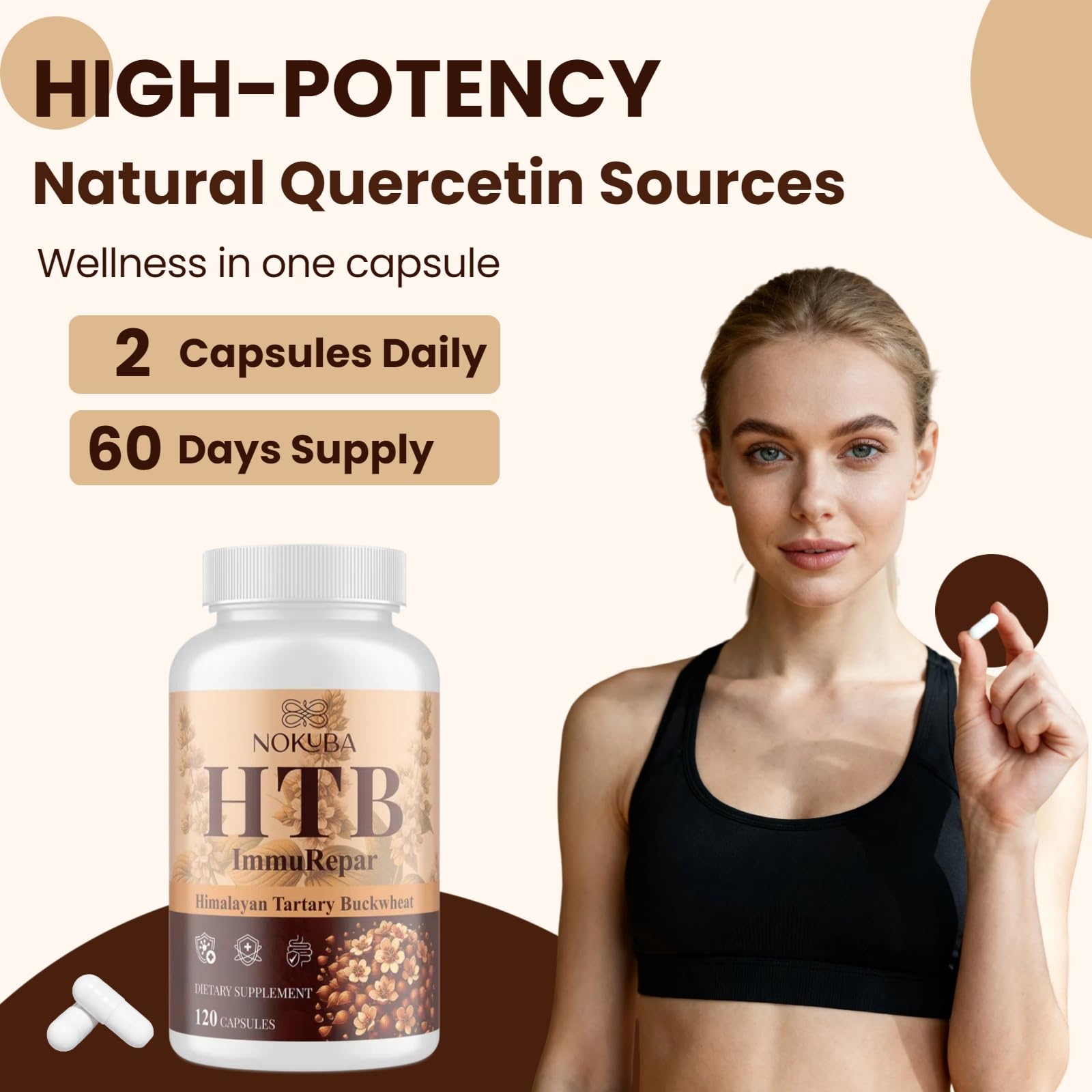 Herbal ingredients such as holy basil and reishi mushrooms