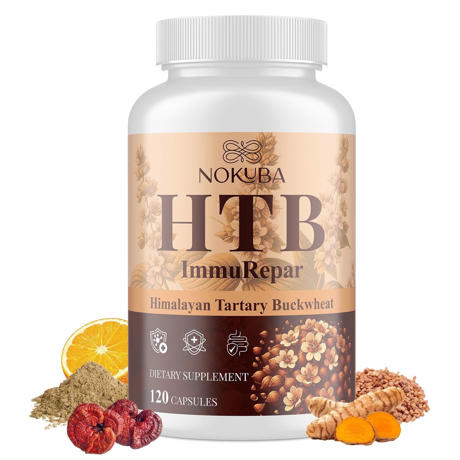 Nokuba Immune Support bottle with Himalayan Tartary Buckwheat and quercetin
