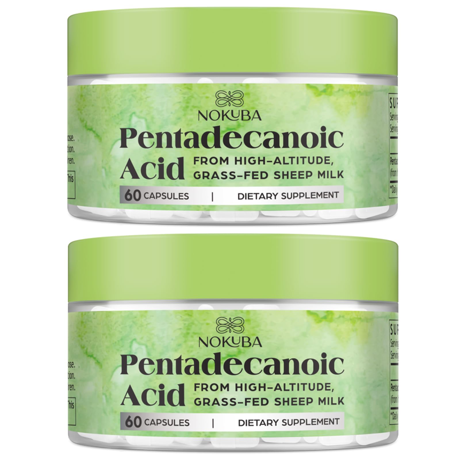 Nokuba Pentadecanoic Acid 300mg bottle - front view