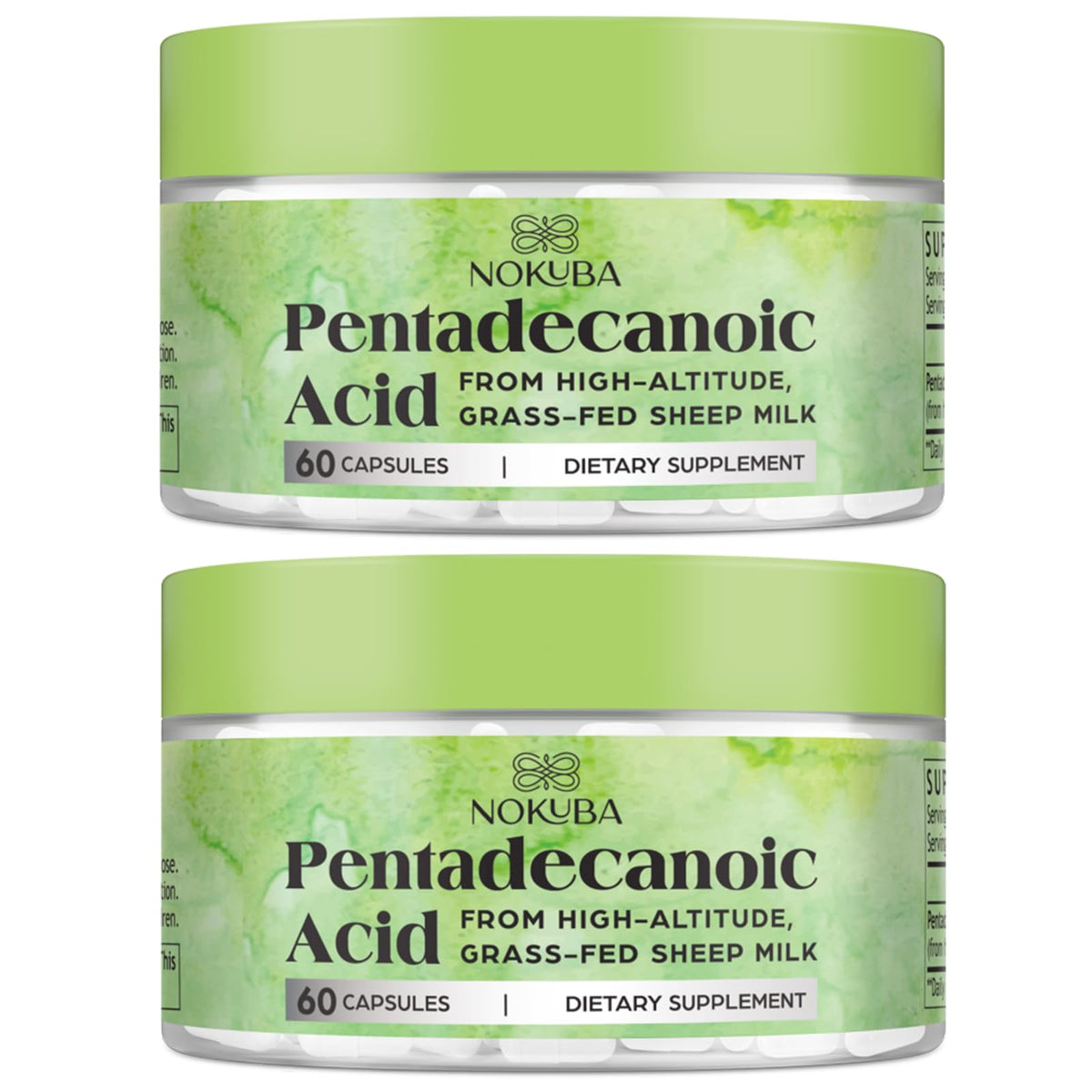 Nokuba Pentadecanoic Acid 300mg bottle - front view