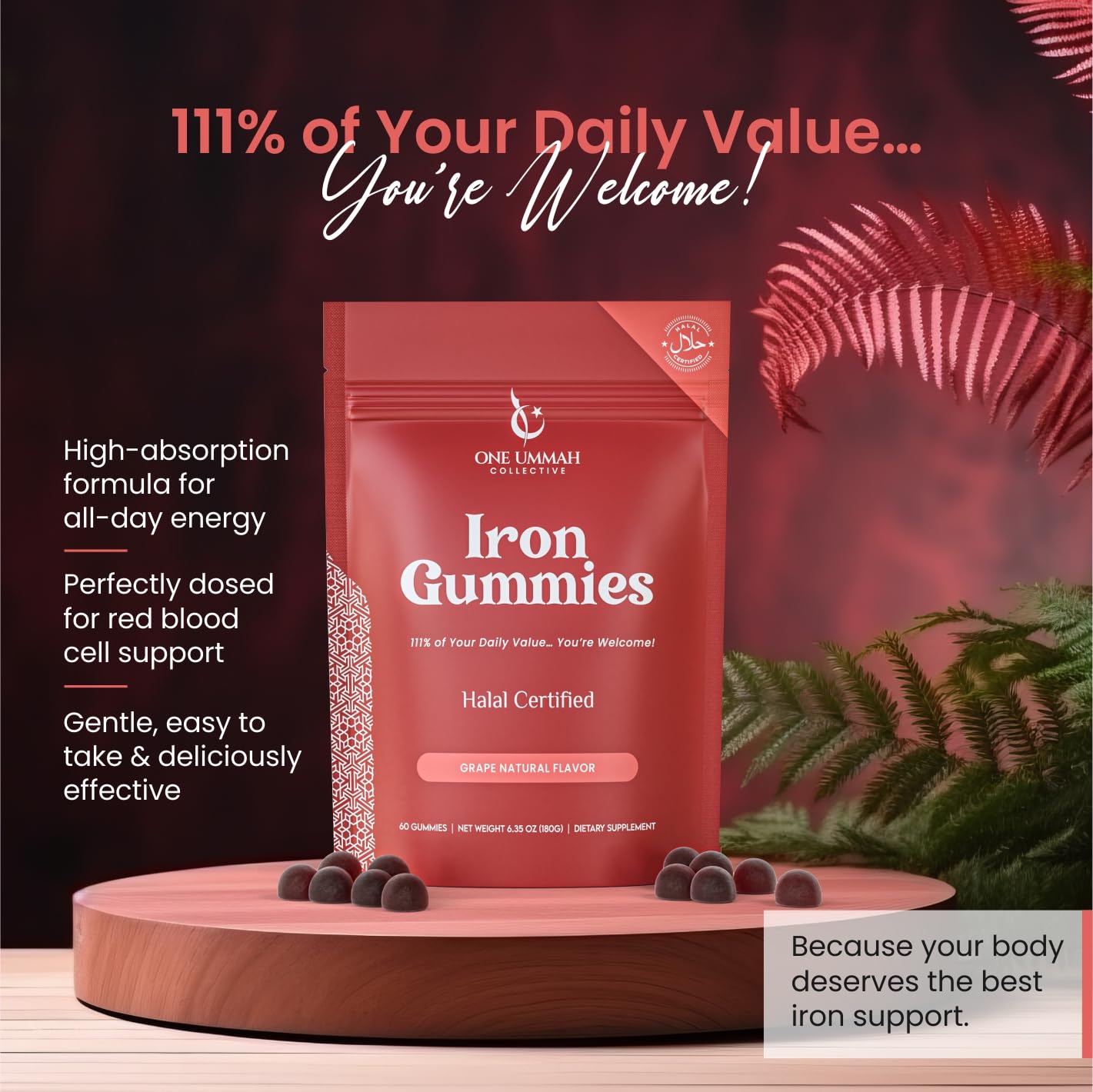 Gentle on the stomach non-constipating iron gummies