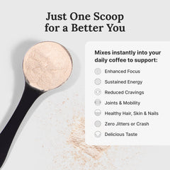Non-dairy keto-friendly coffee supplement being added to a cup
