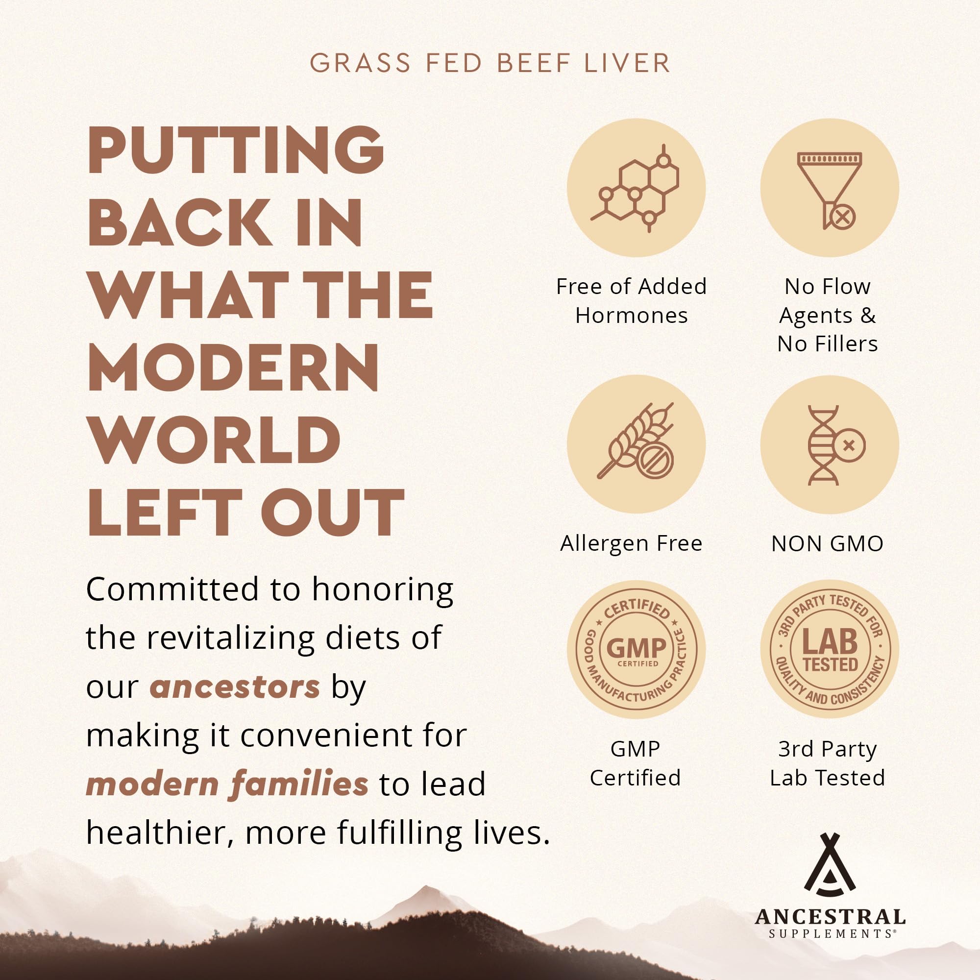 Non-GMO, hormone-free liver supplement packaging