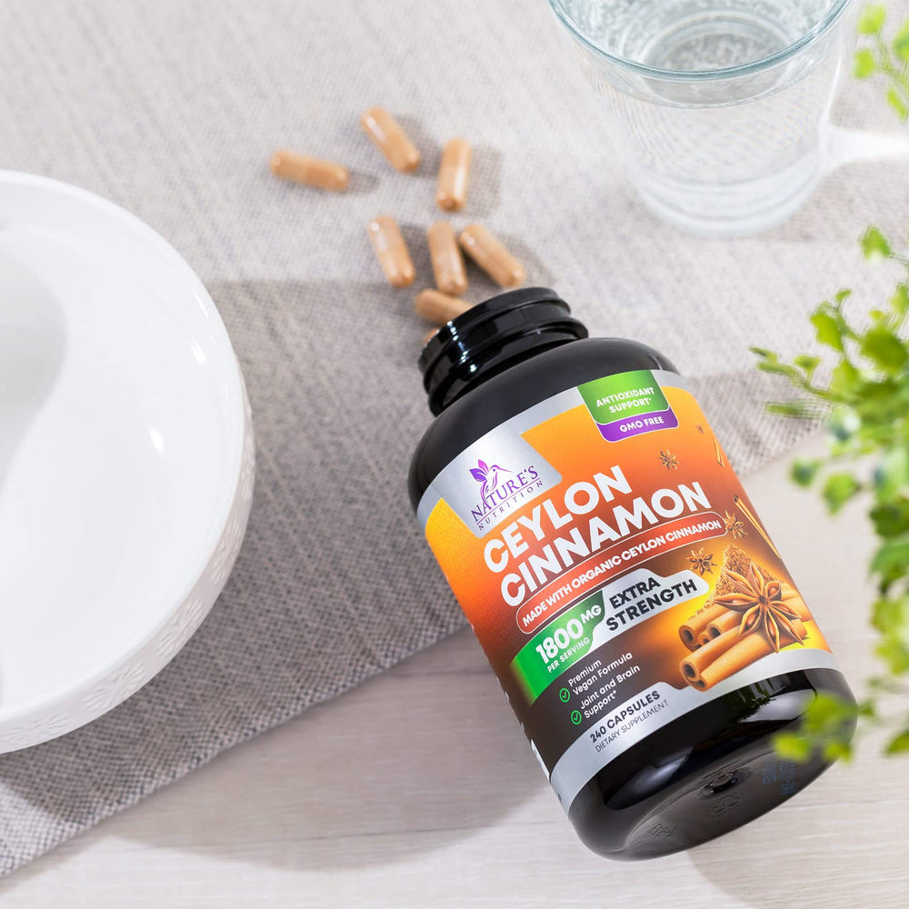 Non-GMO verified cinnamon supplement bottle