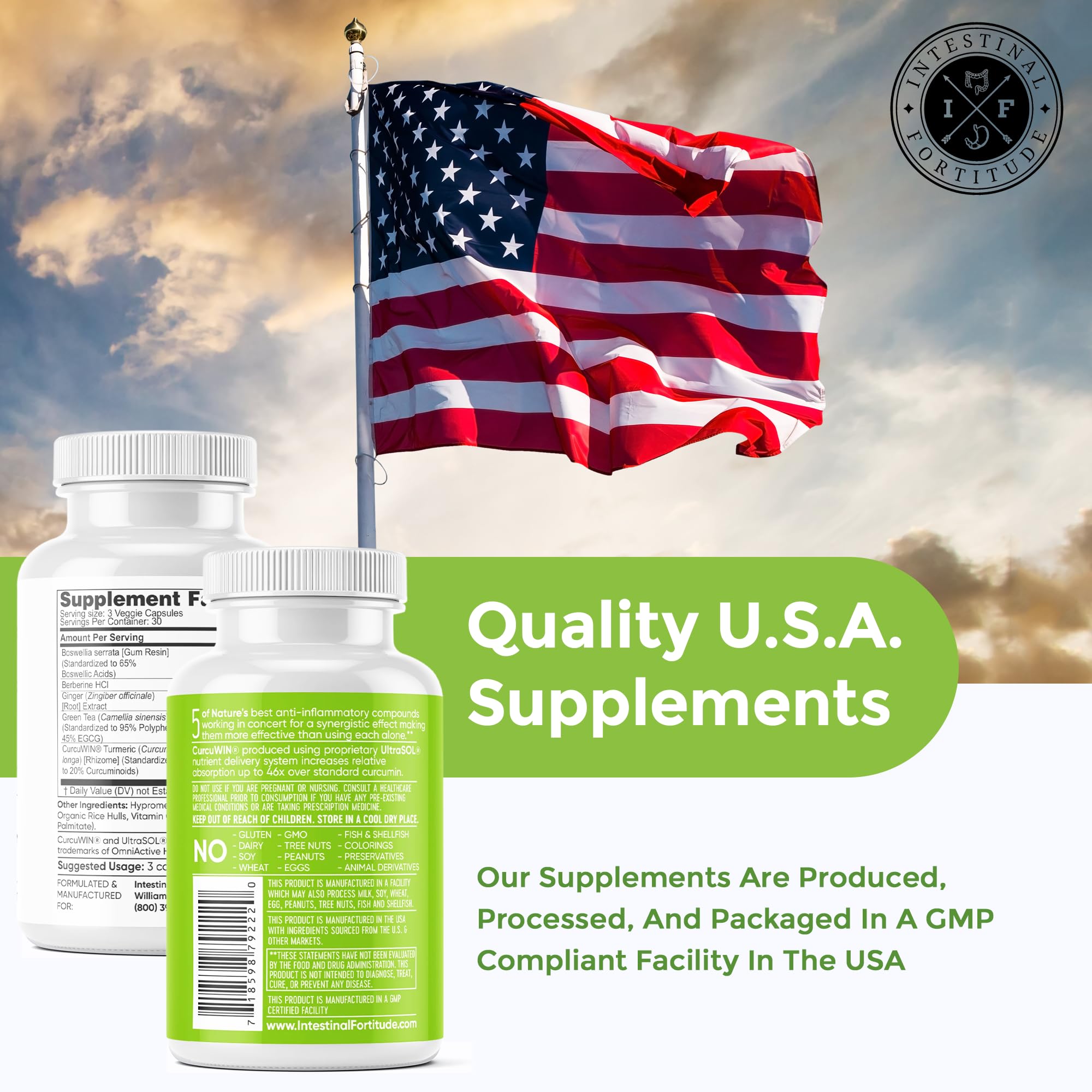 Non-GMO dairy-free capsule bottle label