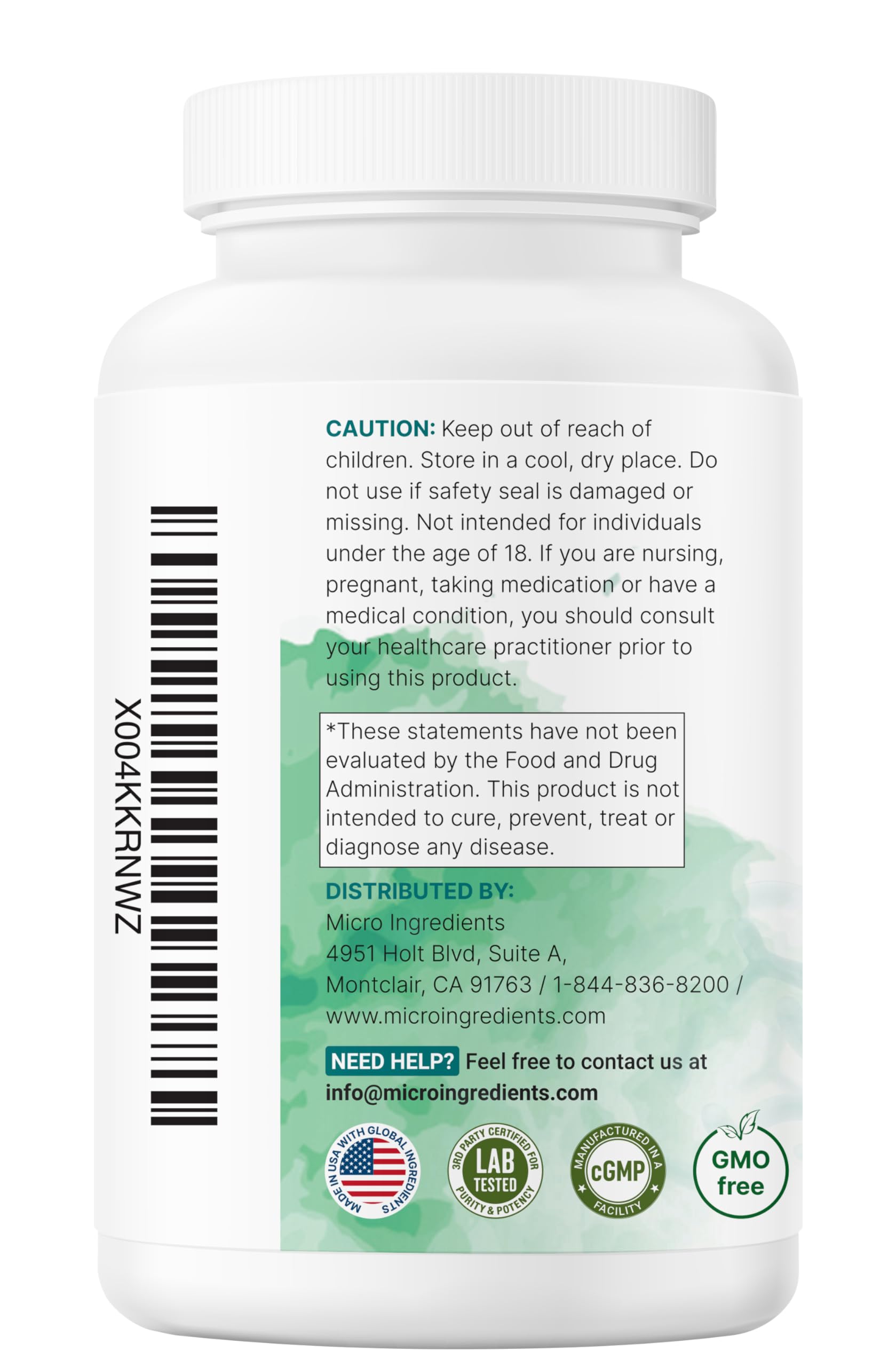 Non-GMO, dairy-free, gluten-free label