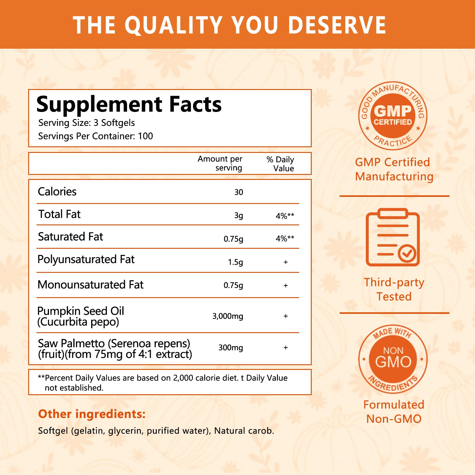 Non-GMO, soy-free, dairy-free, gluten-free allergen-free seals