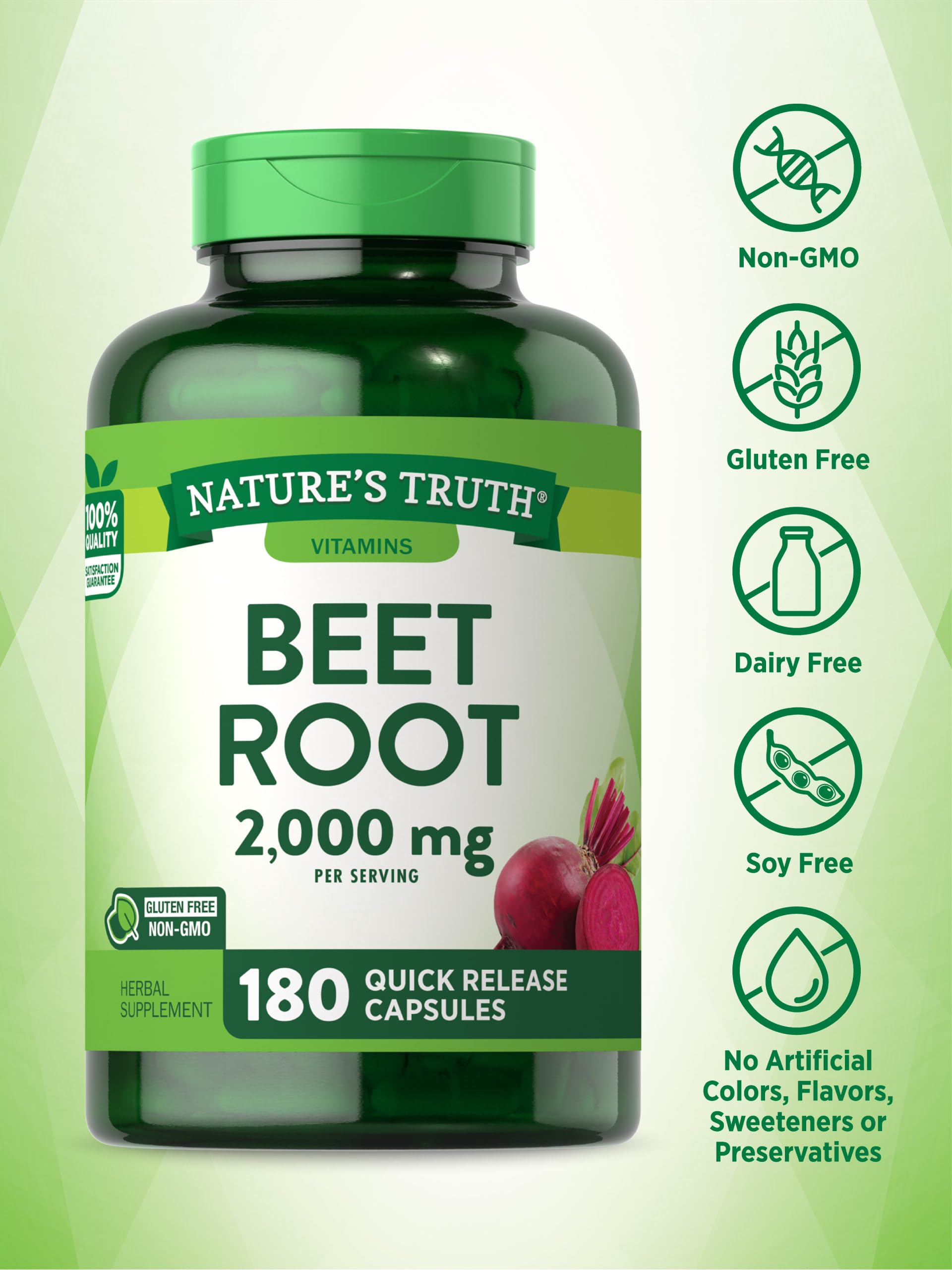 Non-GMO, gluten-free beet root capsules