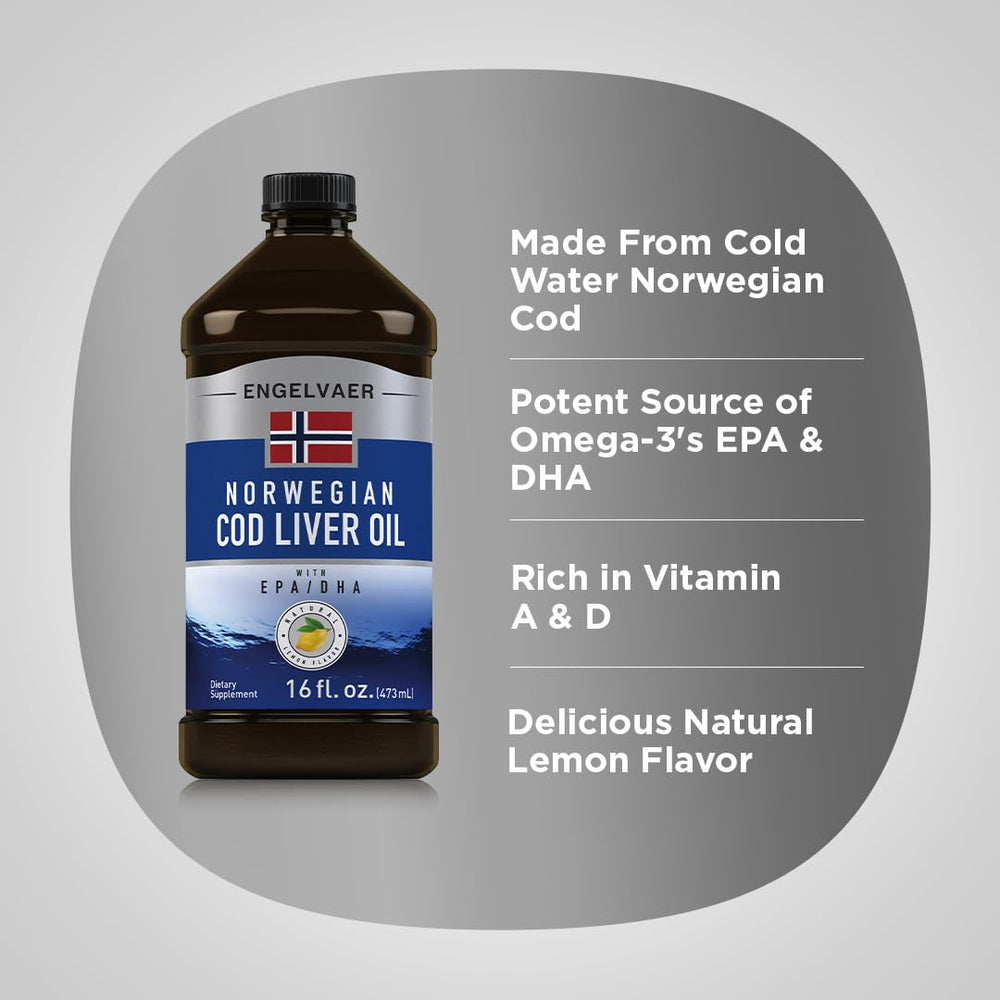 Non-GMO Gluten Free Cod Liver Oil bottle 16 oz