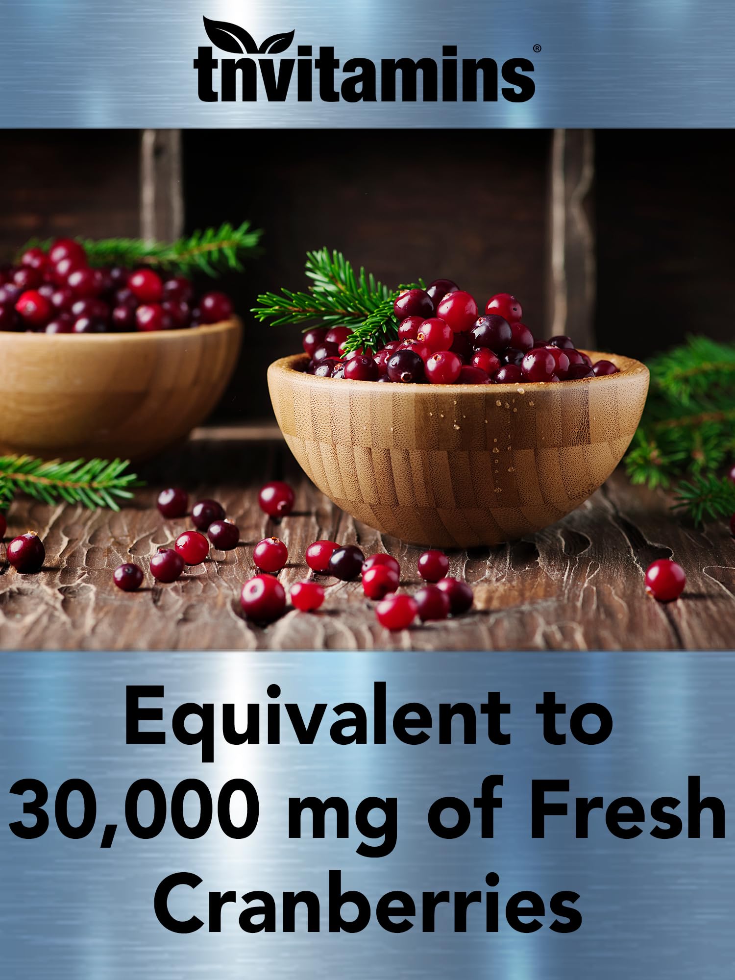 Non-GMO, gluten-free cranberry pills free from common allergens.