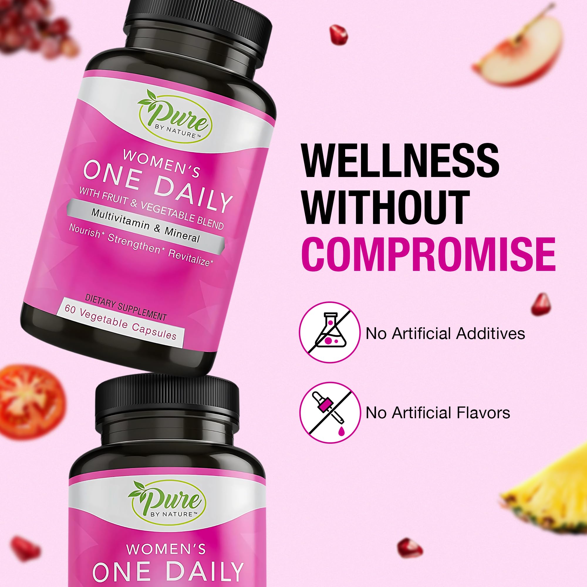 Non-GMO gluten-free kosher multivitamin ingredients label