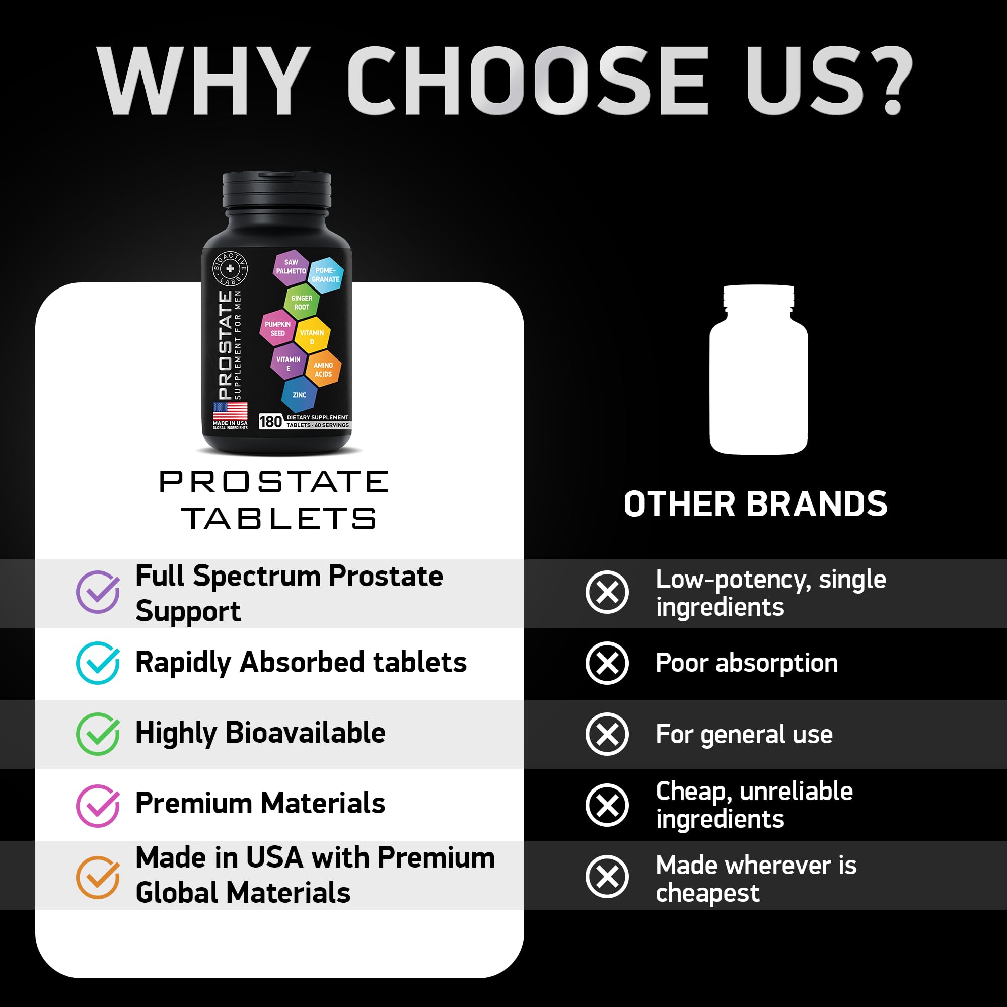 Non-GMO and gluten-free label on supplement packaging