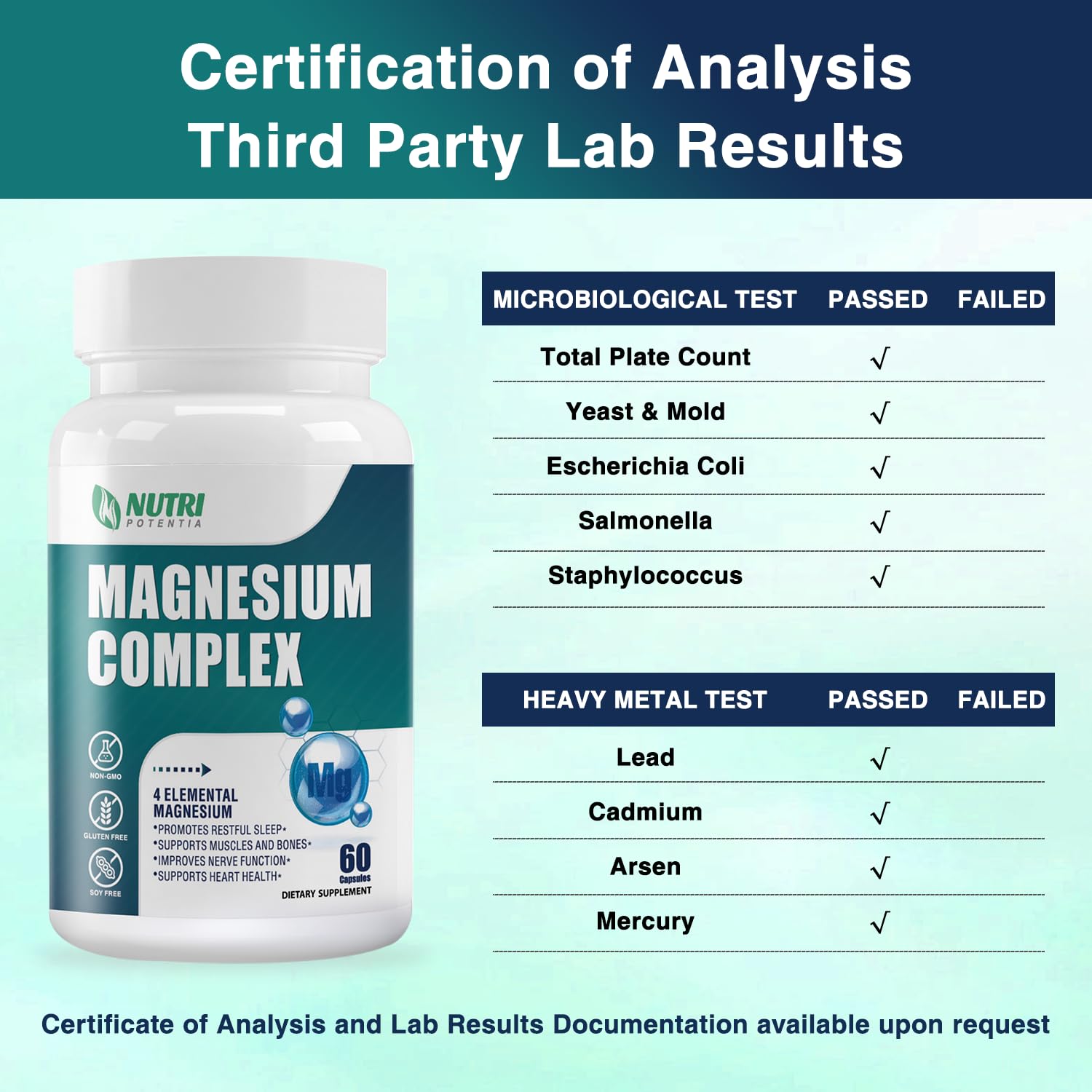 Non-GMO, gluten-free magnesium supplement