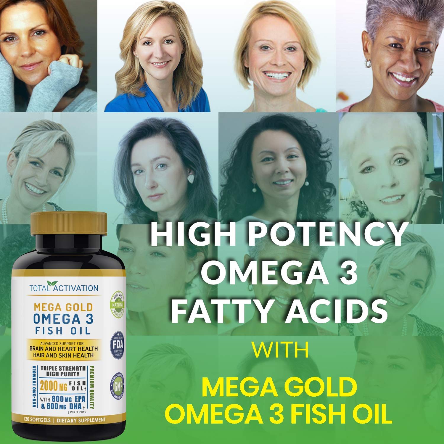Non-GMO, gluten-free USA-made omega-3 fish oil