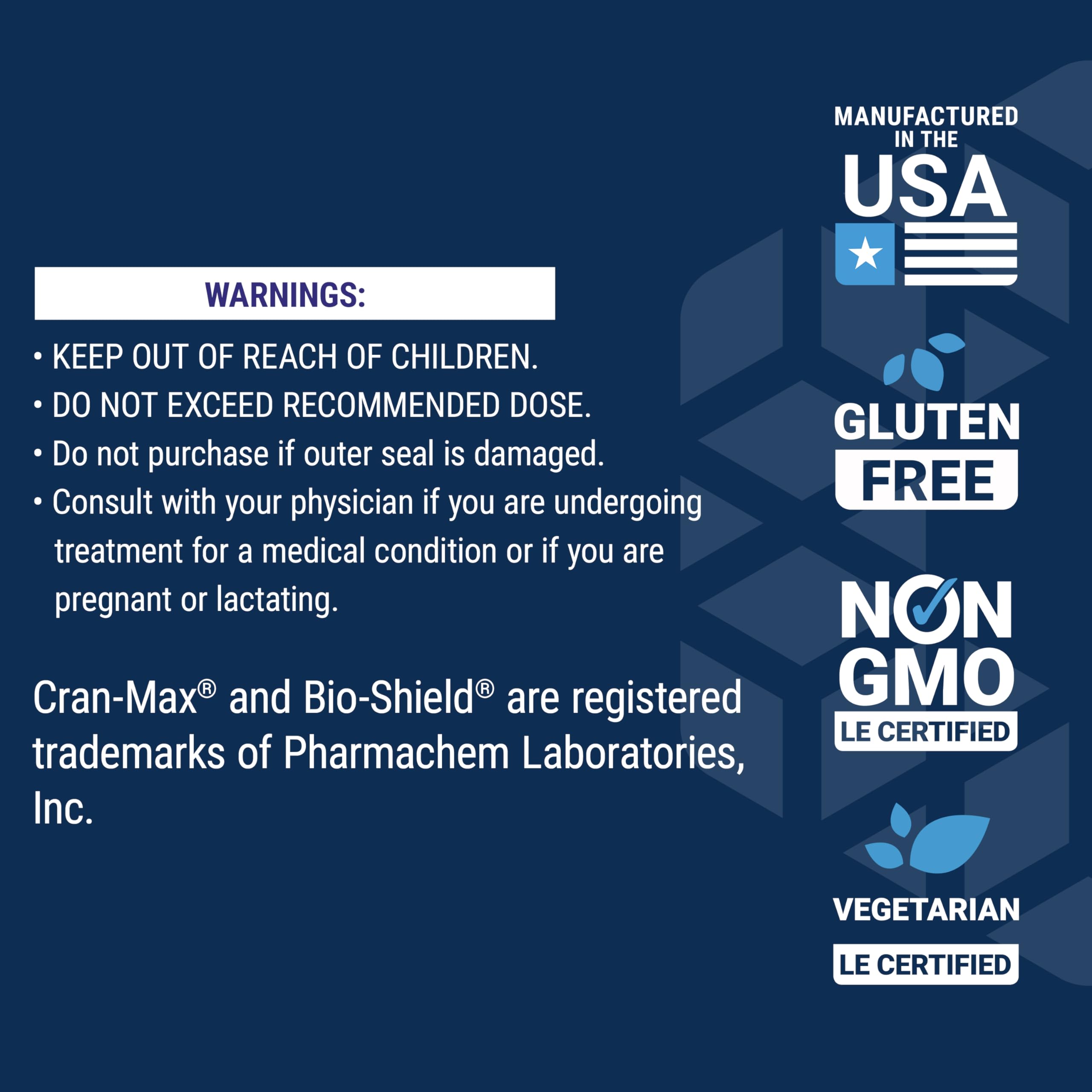 Non-GMO gluten-free USA-made label