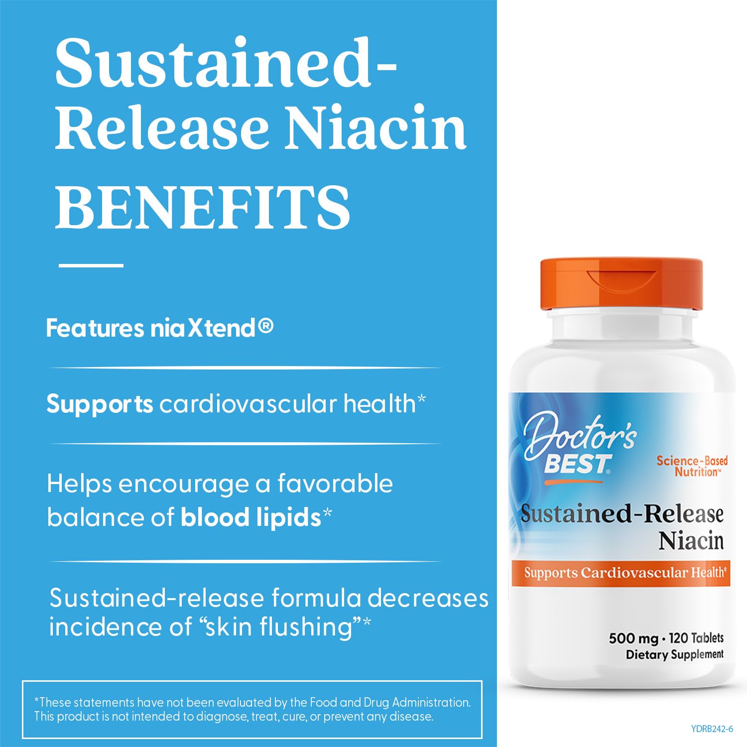 Non-GMO gluten-free vegan niacin supplement label