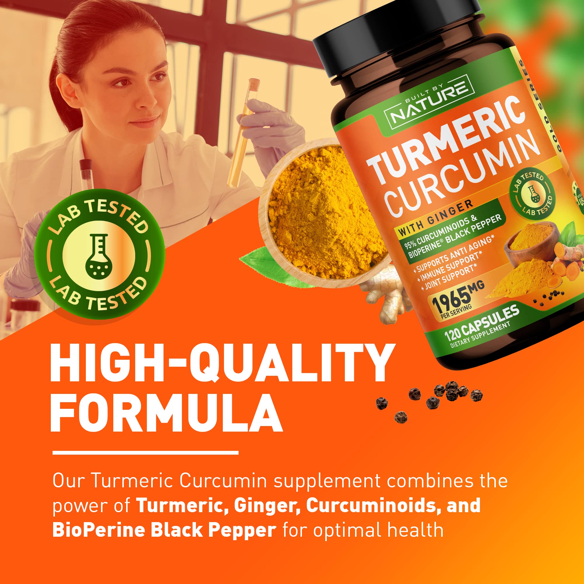 Non-GMO, gluten-free, vegan turmeric supplement