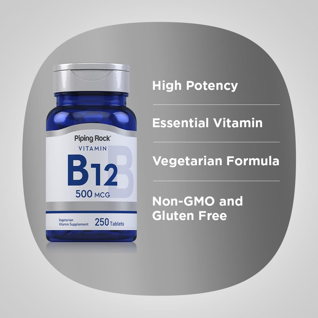 Non-GMO gluten-free B12 supplement packaging