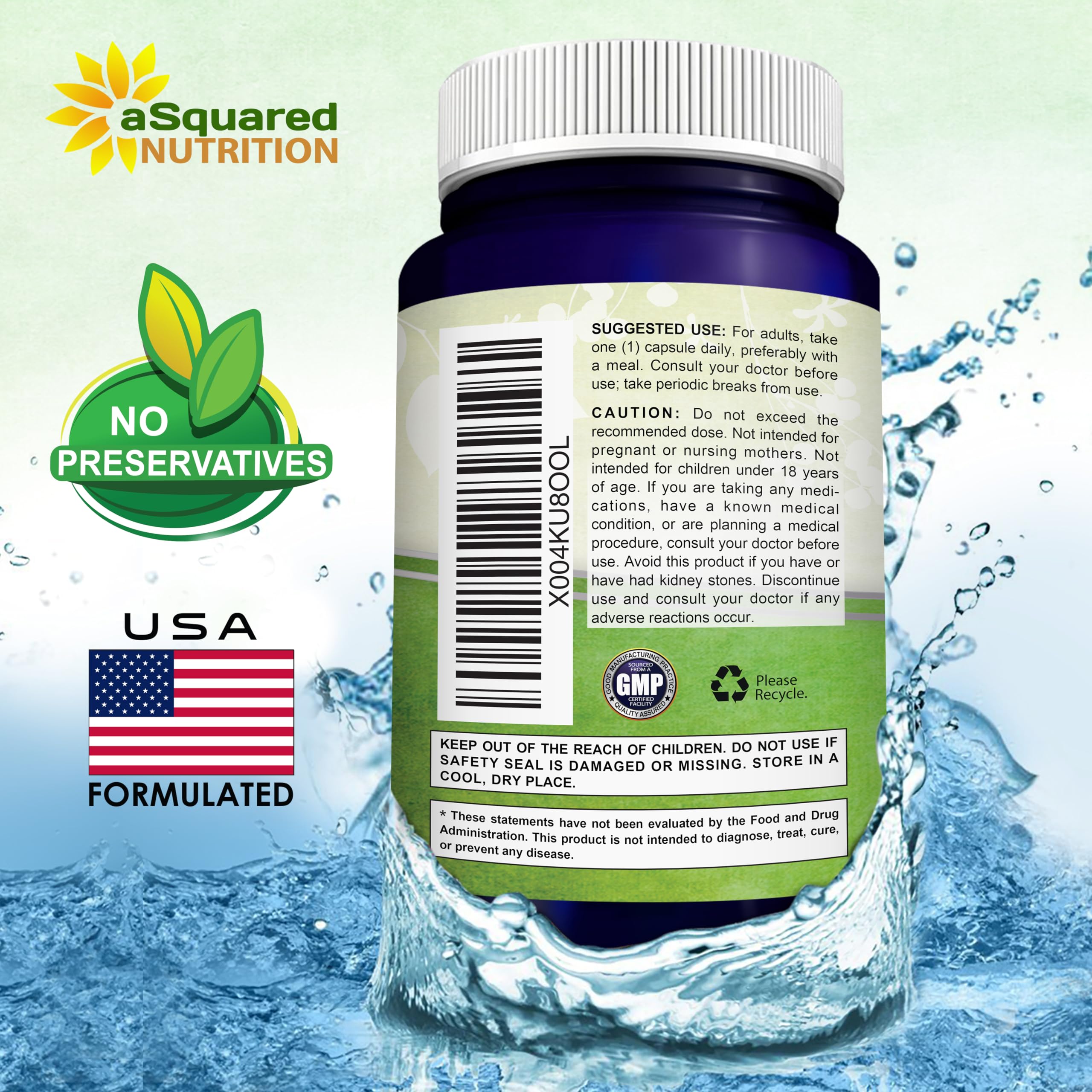 Non-GMO, gluten-free, dairy-free quercetin capsules