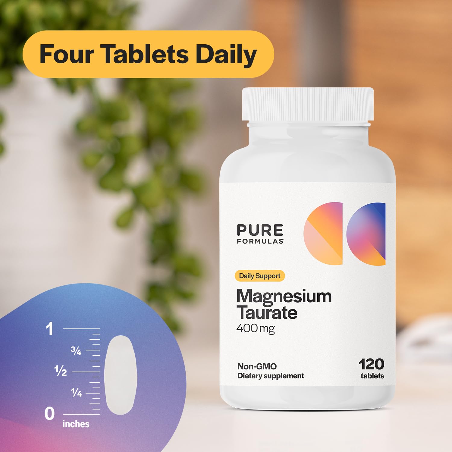 Non-GMO ingredients label on Pure Formulas bottle