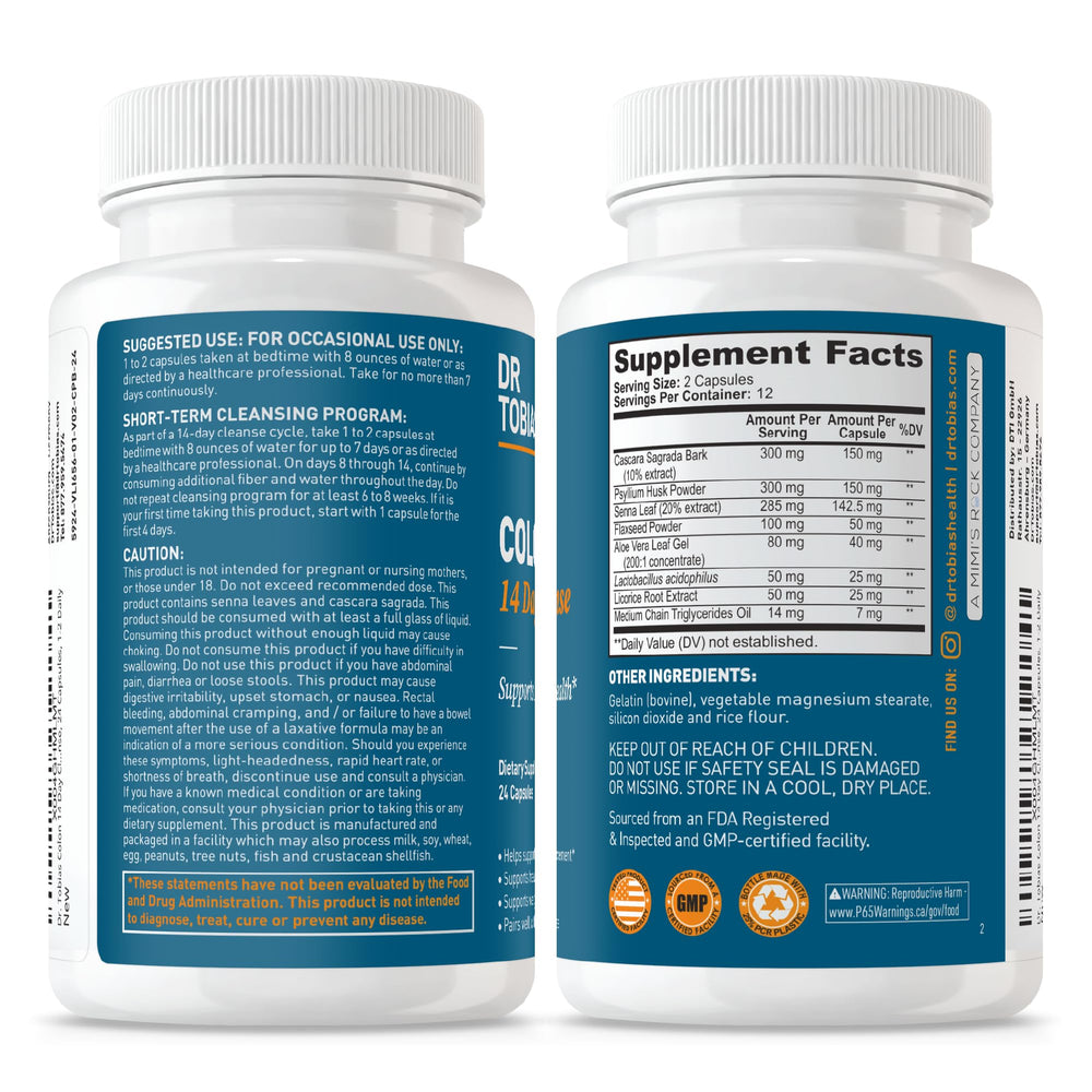 Non-GMO label on colon cleanse packaging