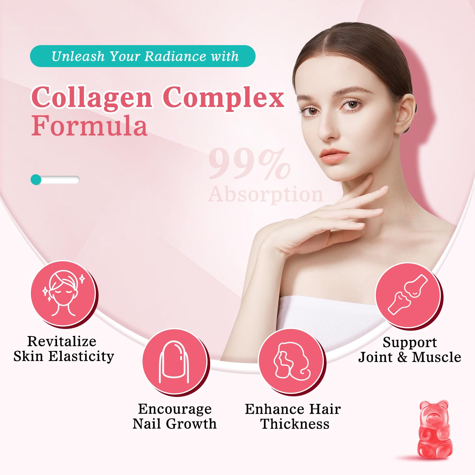 Non-GMO, sugar-free pectin-based collagen gummies label