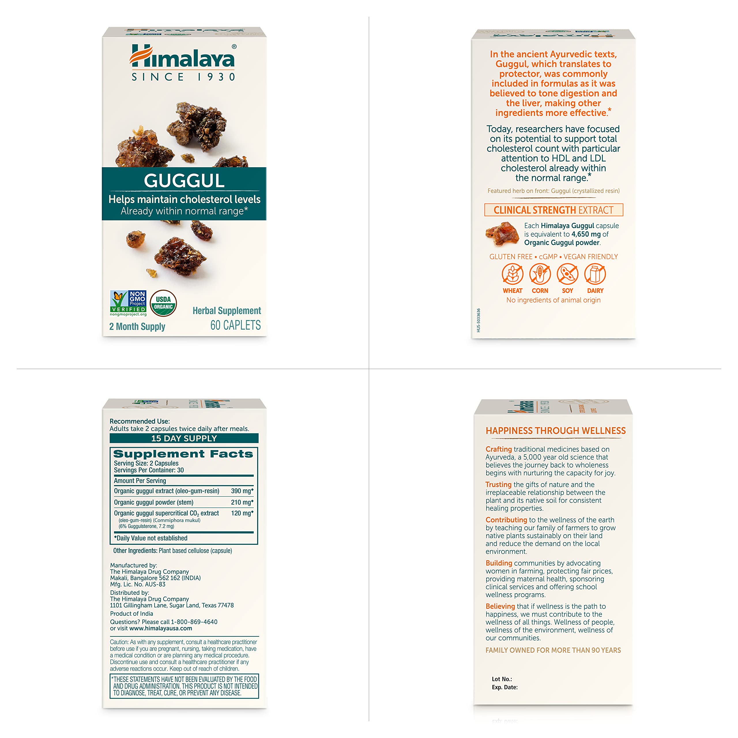 Non-GMO plant-based Guggul vegetarian capsules