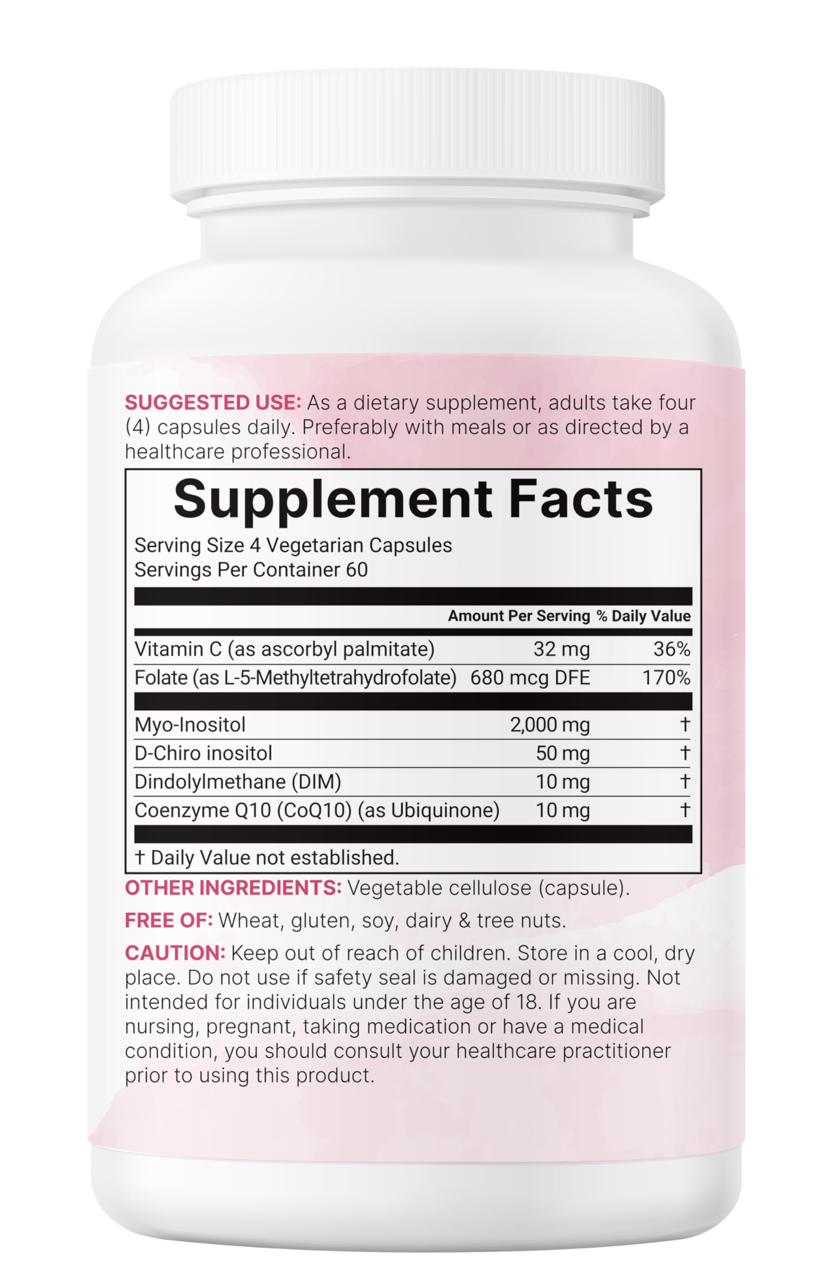 Non-GMO, soy-free, dairy-free, gluten-free label