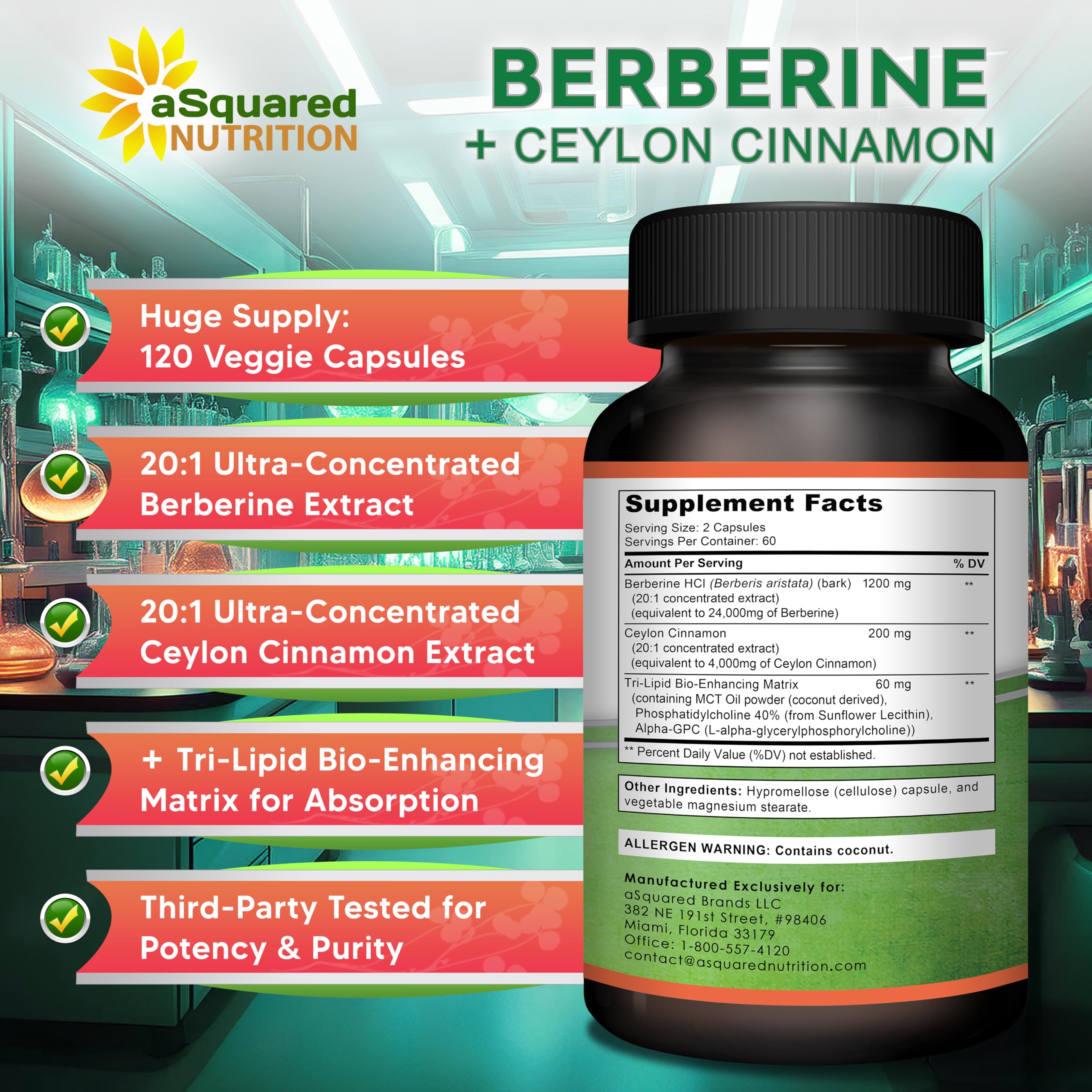 Bottle showing 120 veggie capsules (60 servings)