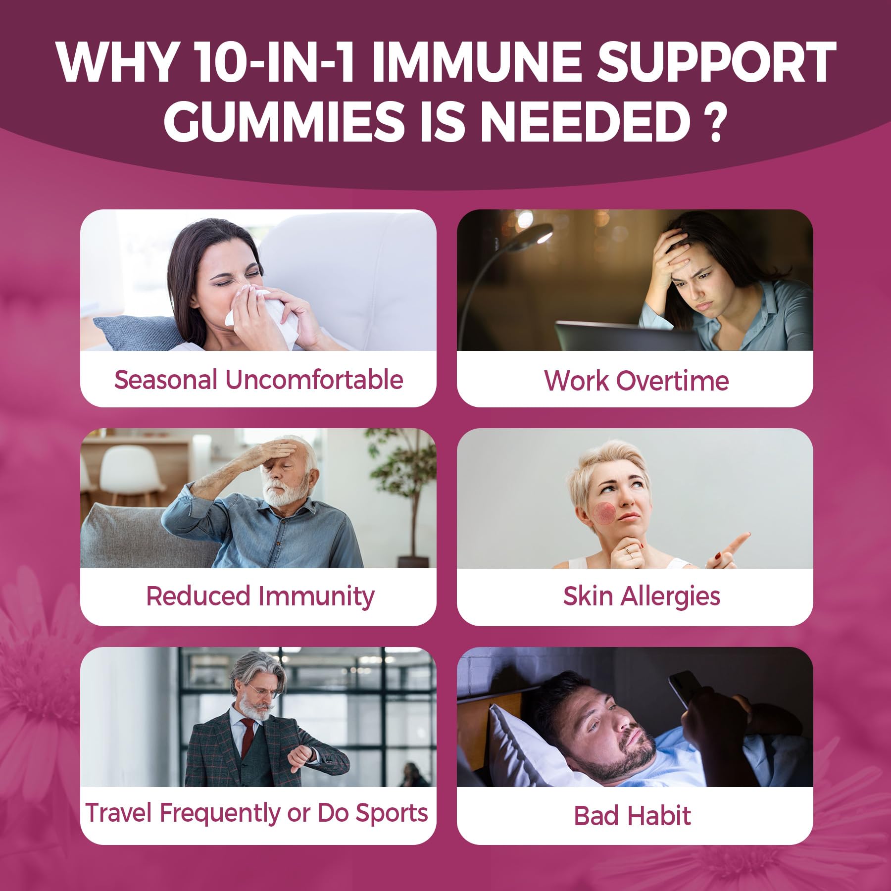 Non-GMO vegan, gelatin-free immune support gummies packaging