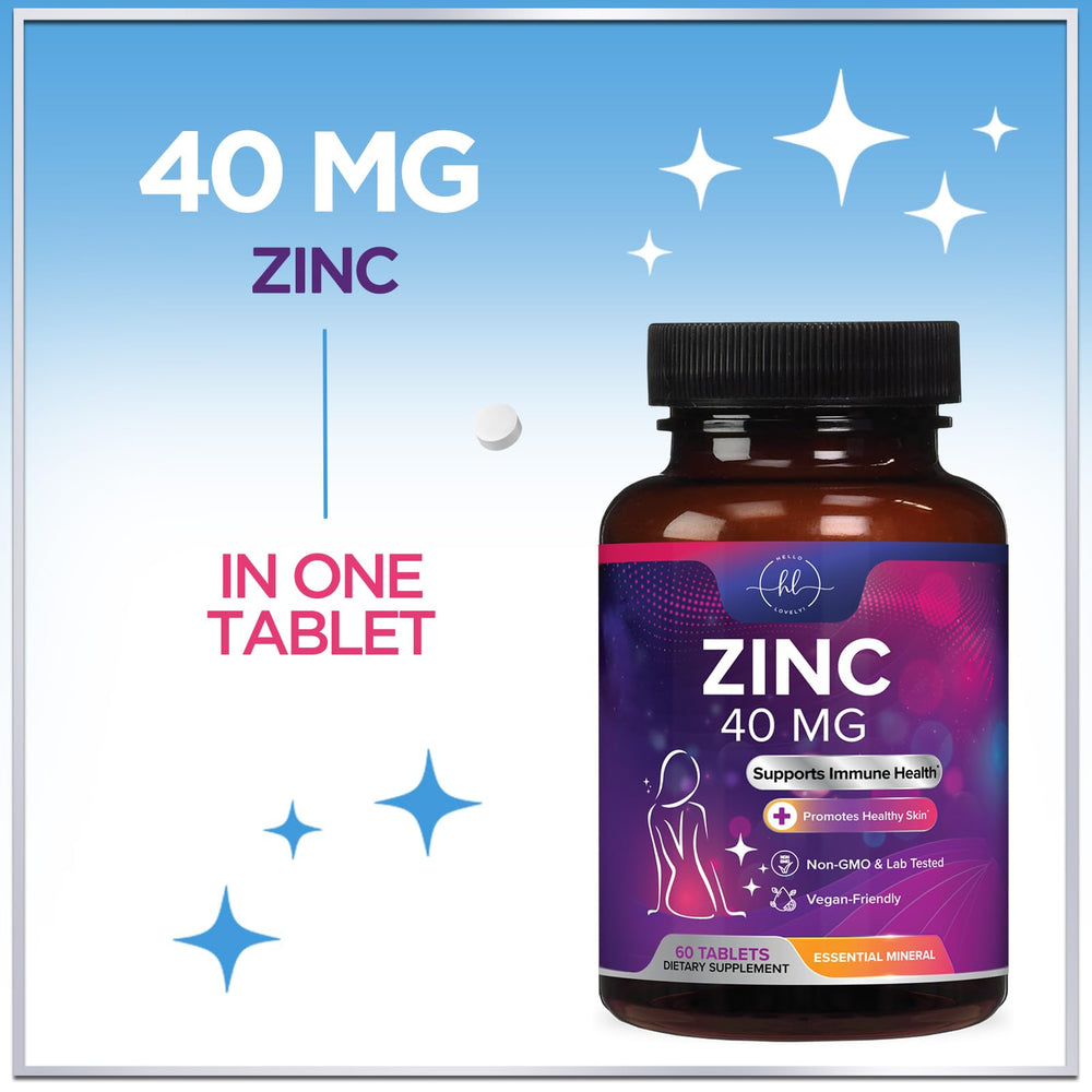 Non-GMO zinc 40 mg supplement bottle