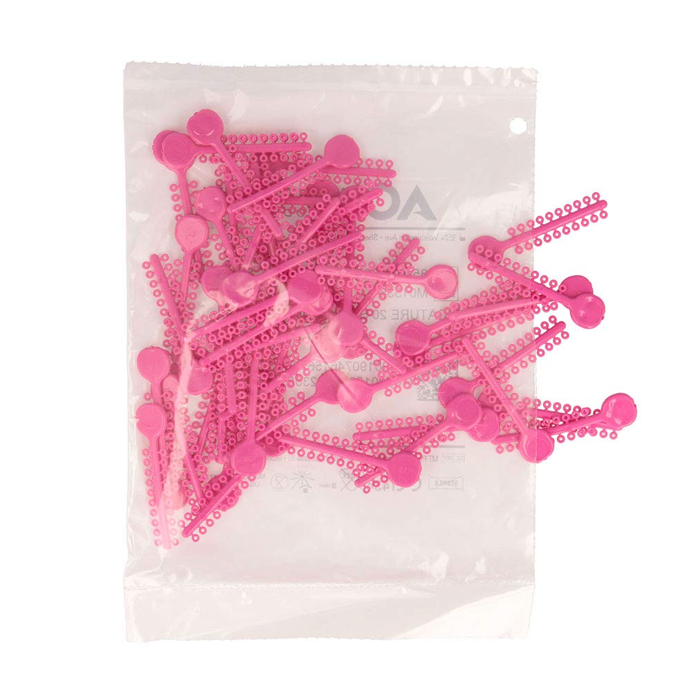Non-latex hypoallergenic polyurethane ligatures in pink