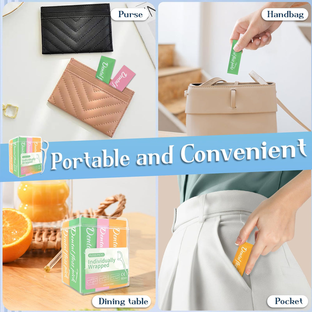 Non-slip grip handle on a dental floss pick