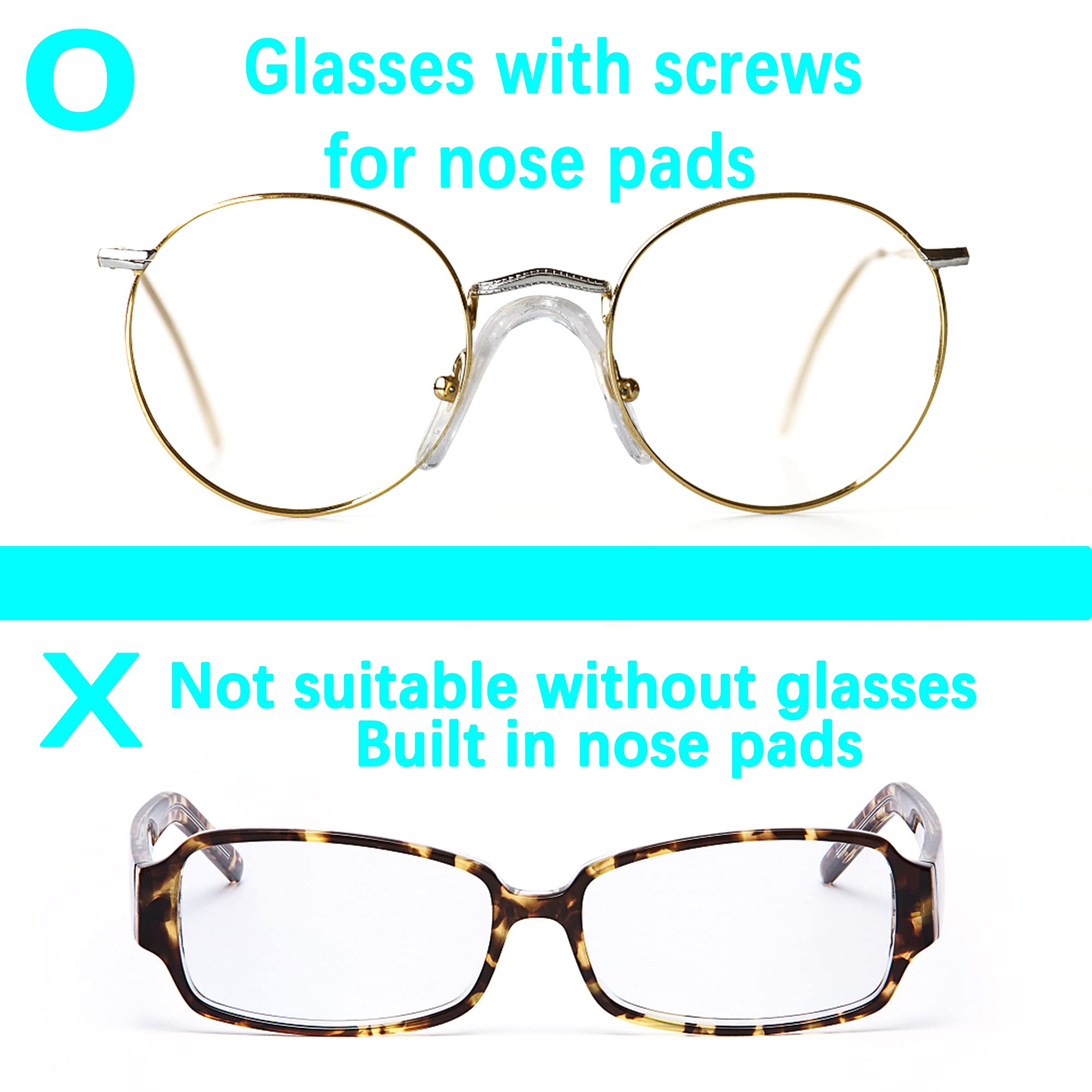Non-slip silicone nose pads for eyeglasses