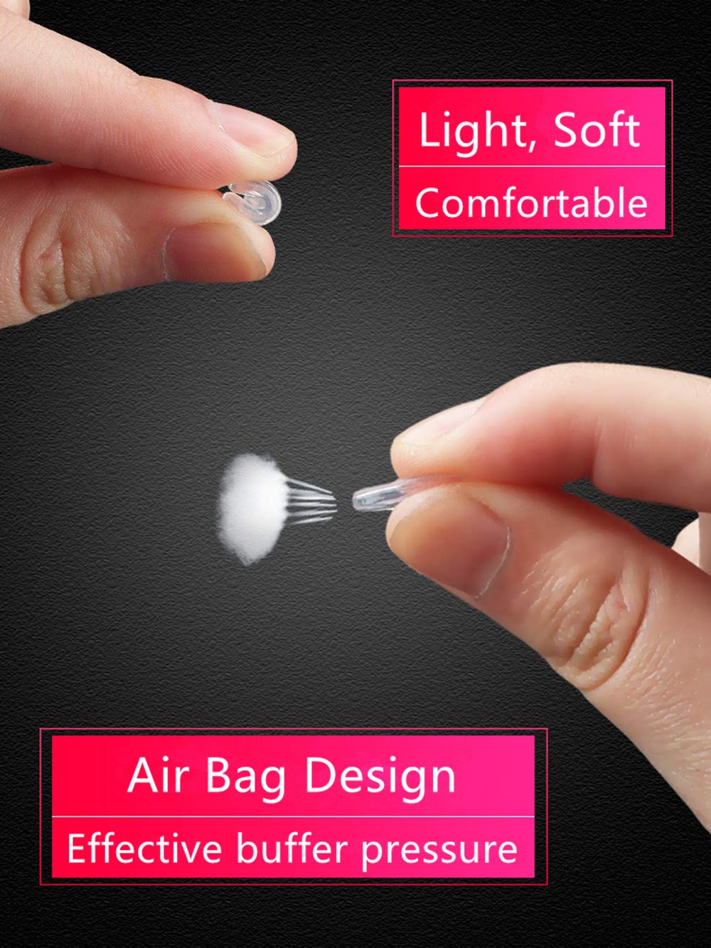 Non-slip nose pieces prevent glasses from sliding