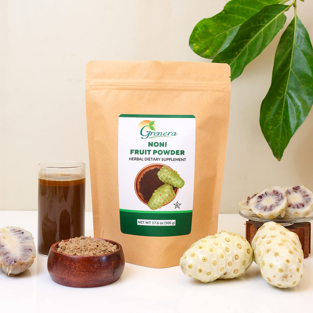 Organic certification label on Noni powder packaging