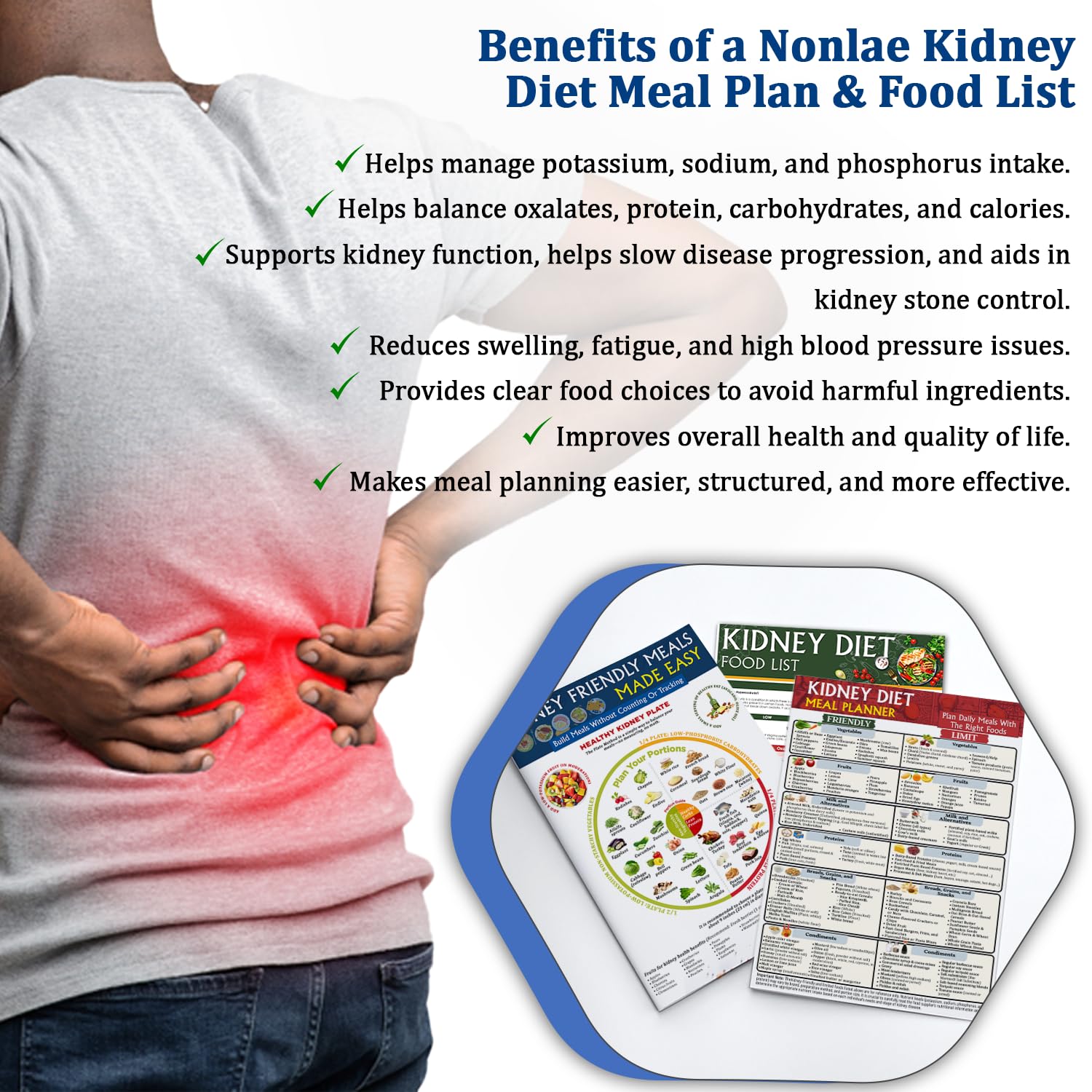 Nonlae Set 3 kidney diet chart low-sodium list — simplify shopping for heart and kidney health