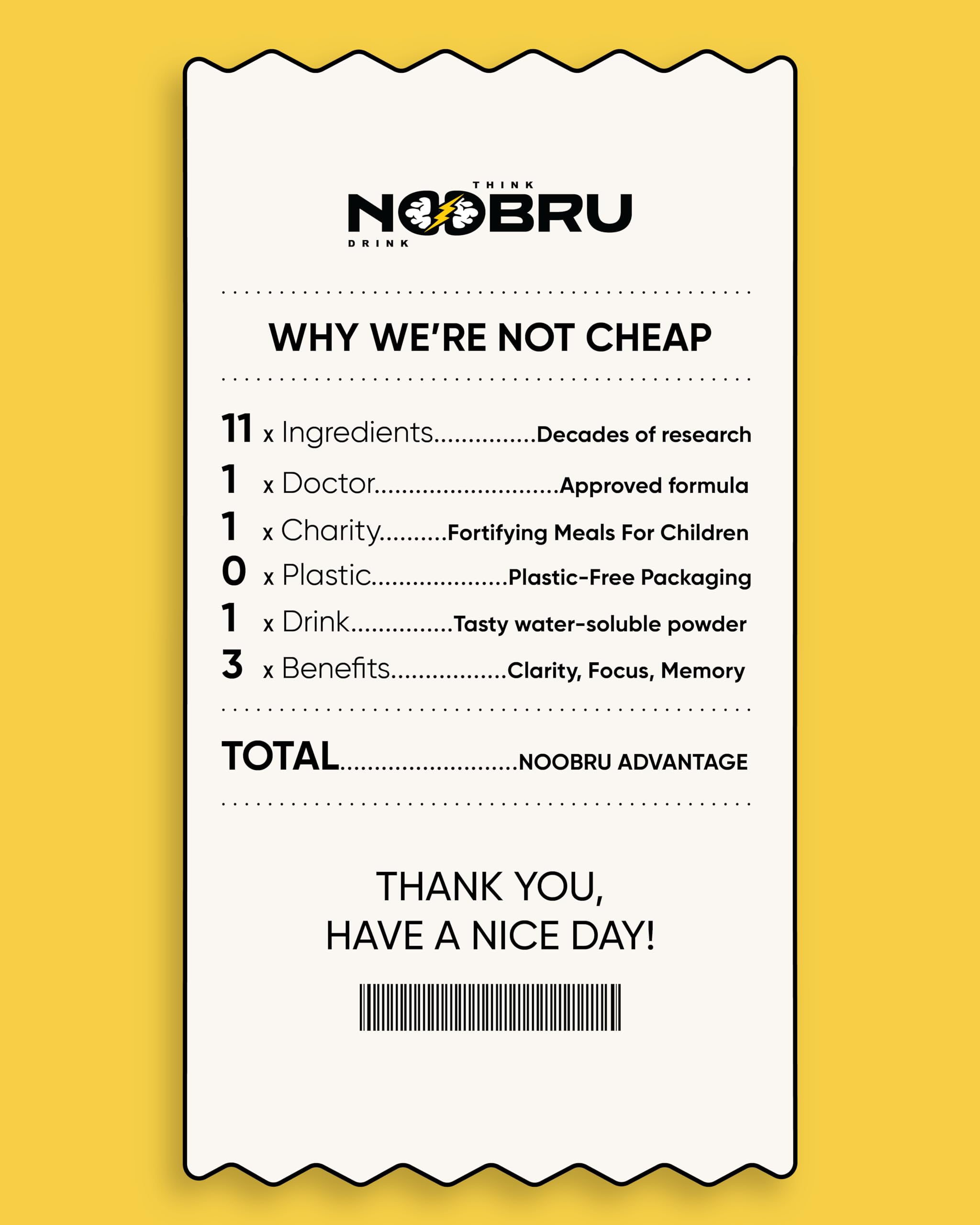 Side view of Noobru Advantage Nootropic packaging