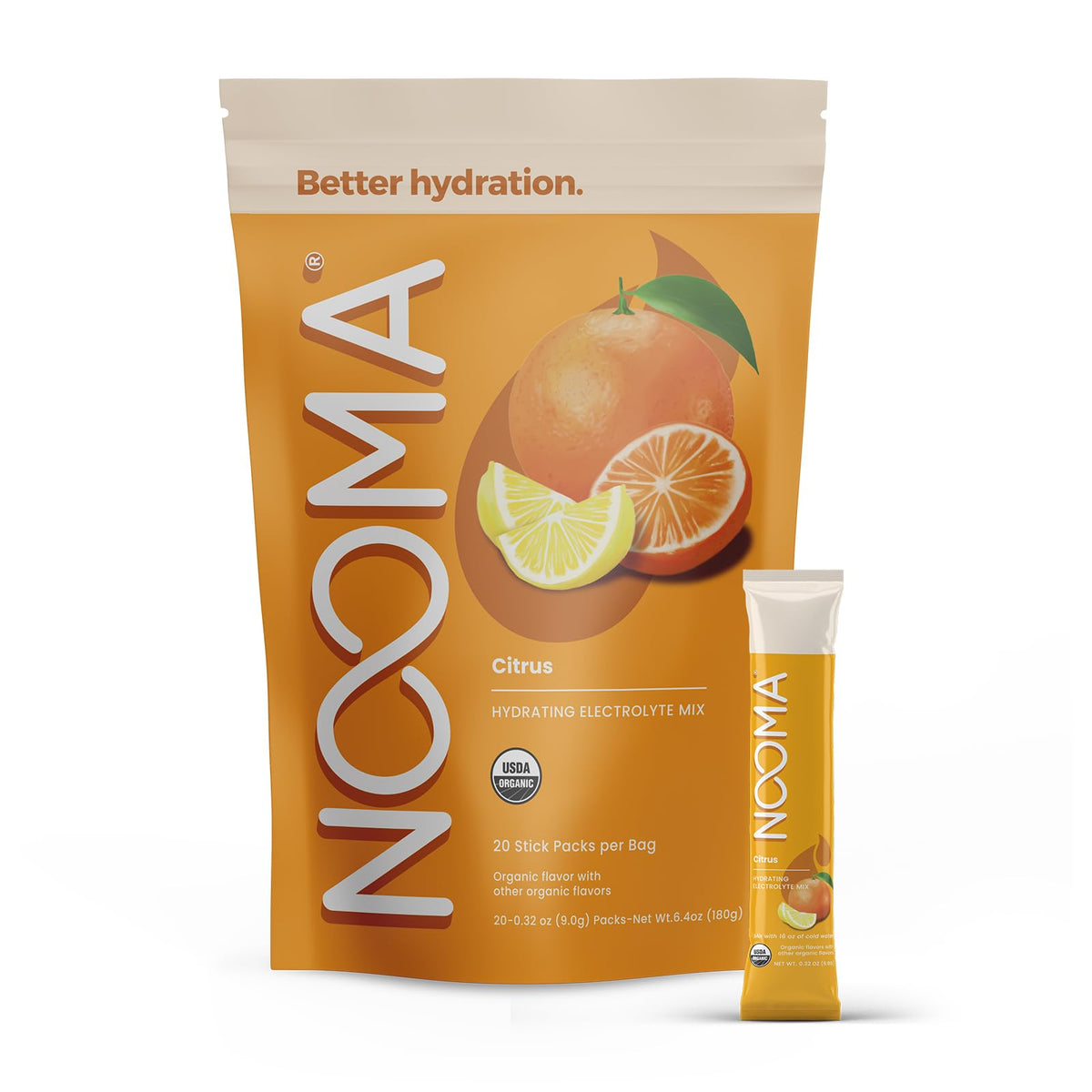 NOOMA Hydrating Electrolyte Mixes Citrus box and sticks