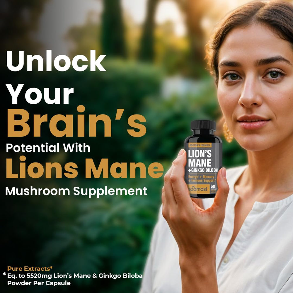 Lions Mane Mushroom extract with Ginkgo Biloba ingredient label