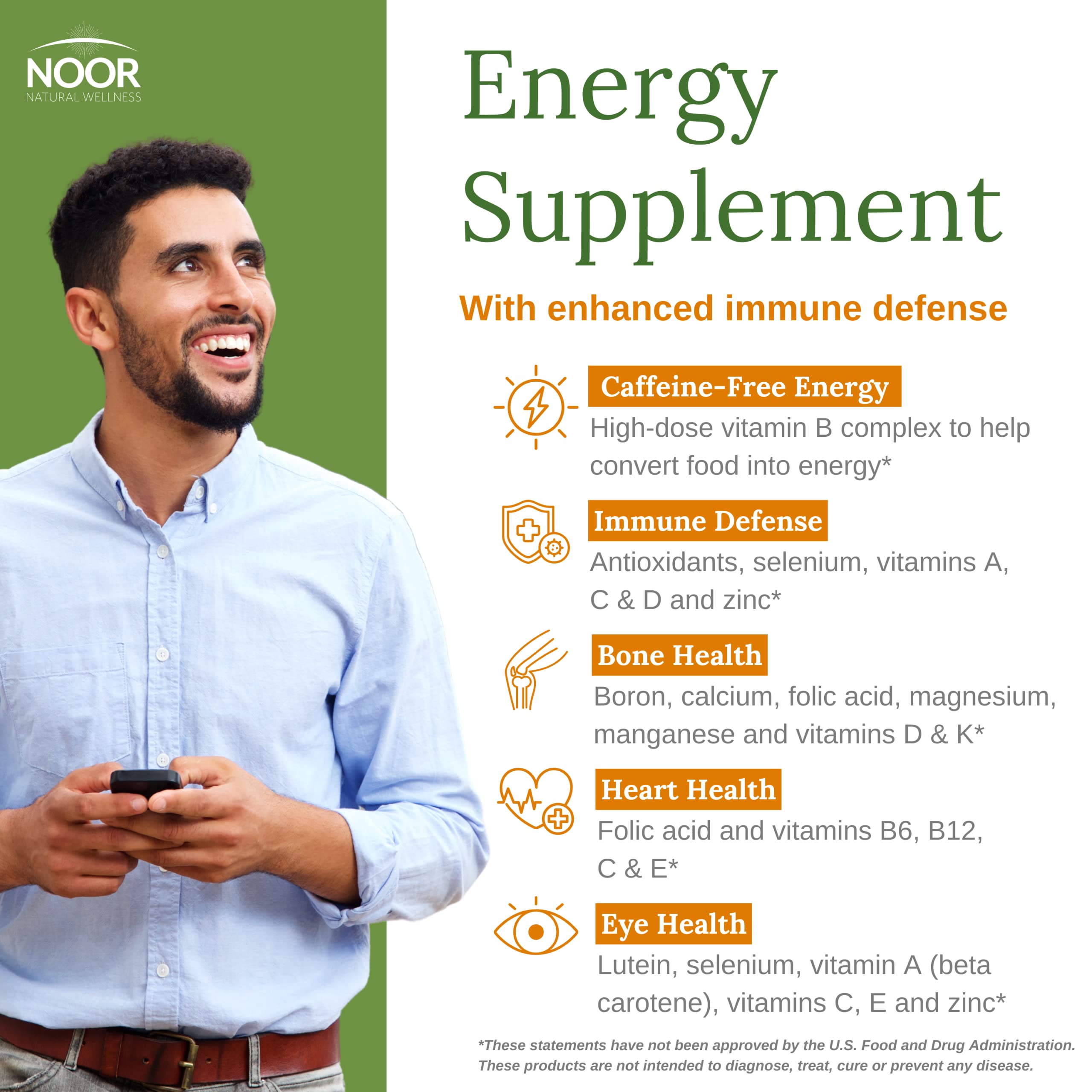 Halal certification mark on Noor Vitamins Energy+ bottle