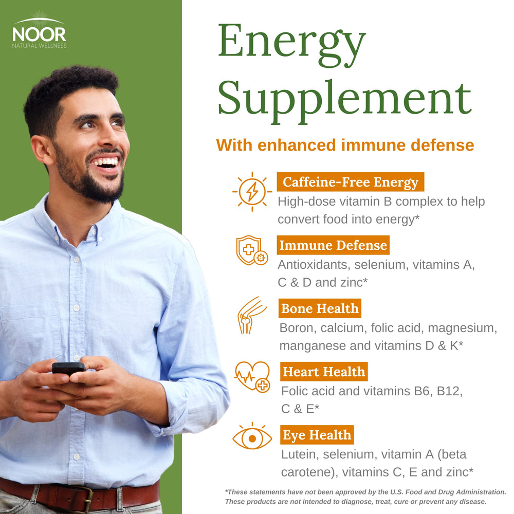 Halal certification mark on Noor Vitamins Energy+ bottle