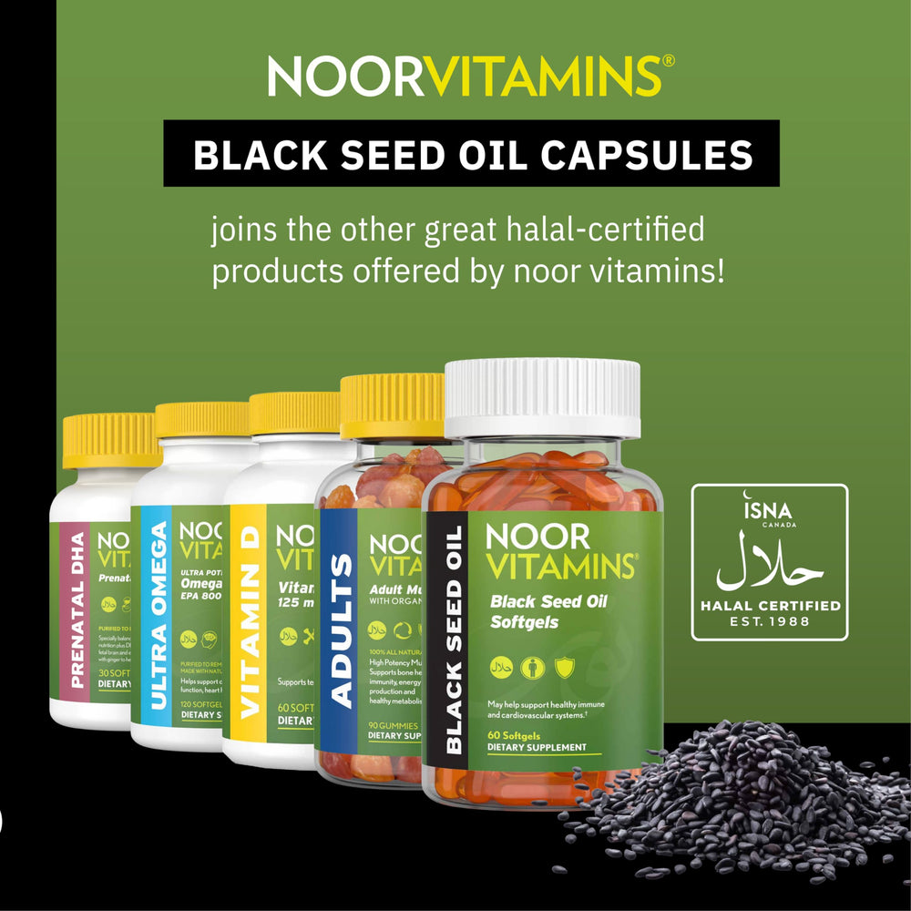 Non-GMO, gluten-free and allergen-free claims on Noor Vitamins packaging