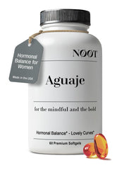 NØØT Aguaje Oil Softgels bottle close-up on white background