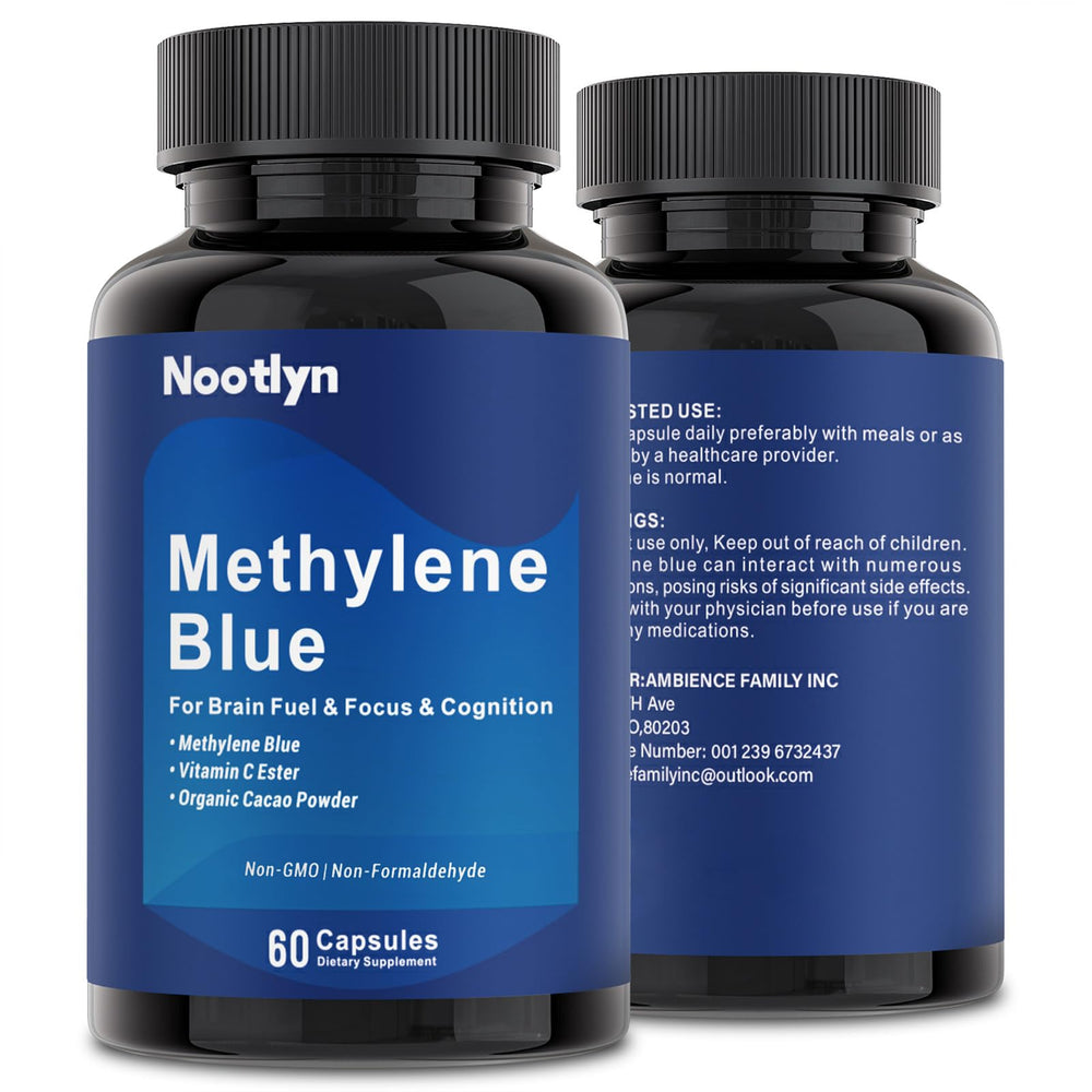 Ingredients: methylene blue, Vitamin C ester, cacao powder